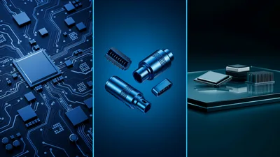 Digital Technology Components And Circuit Board Collage