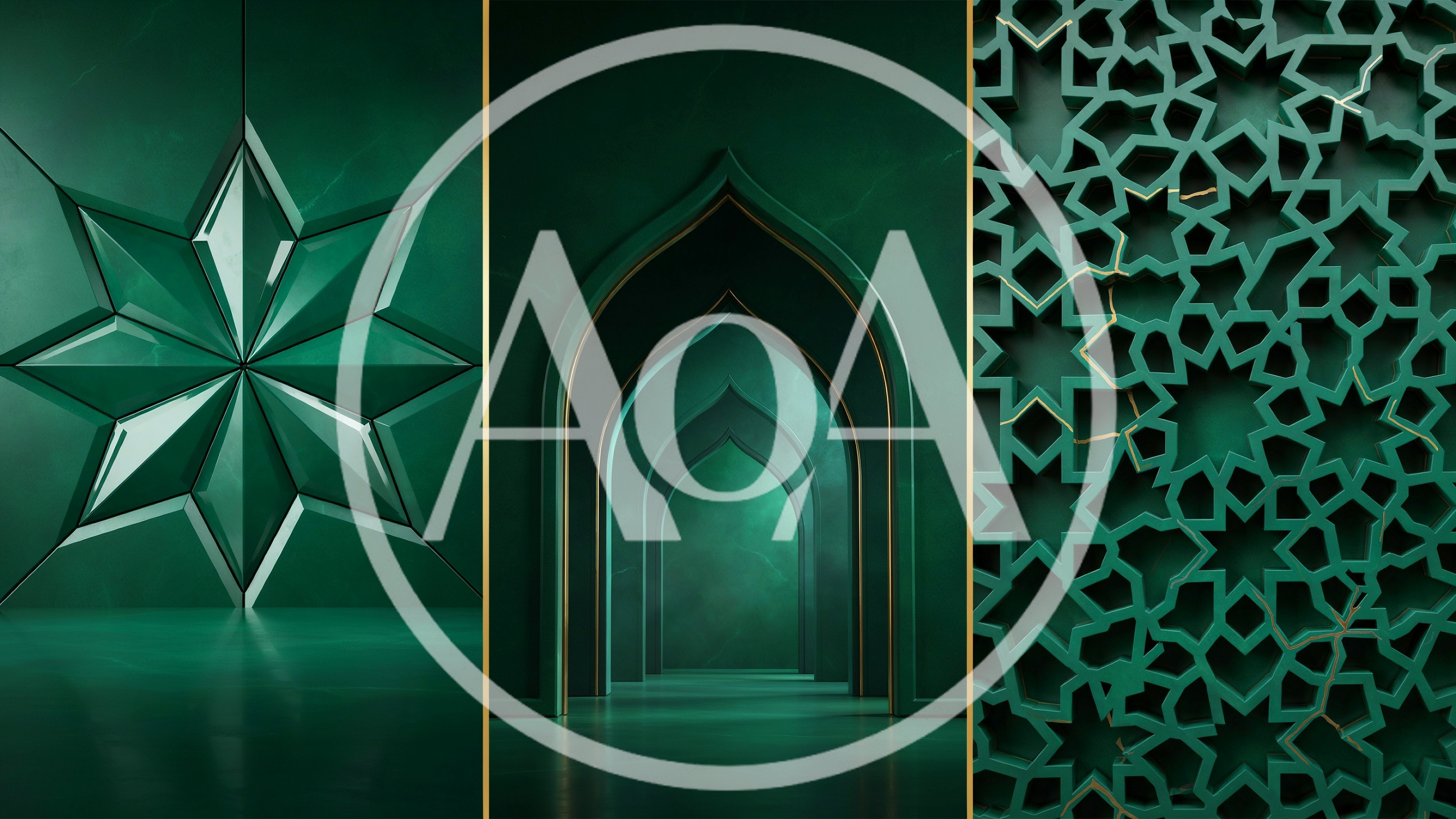 Abstract Islamic Architecture Backgrounds In Emerald Green
