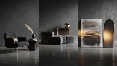 Modern Minimalist Interior Design With Dark Furniture