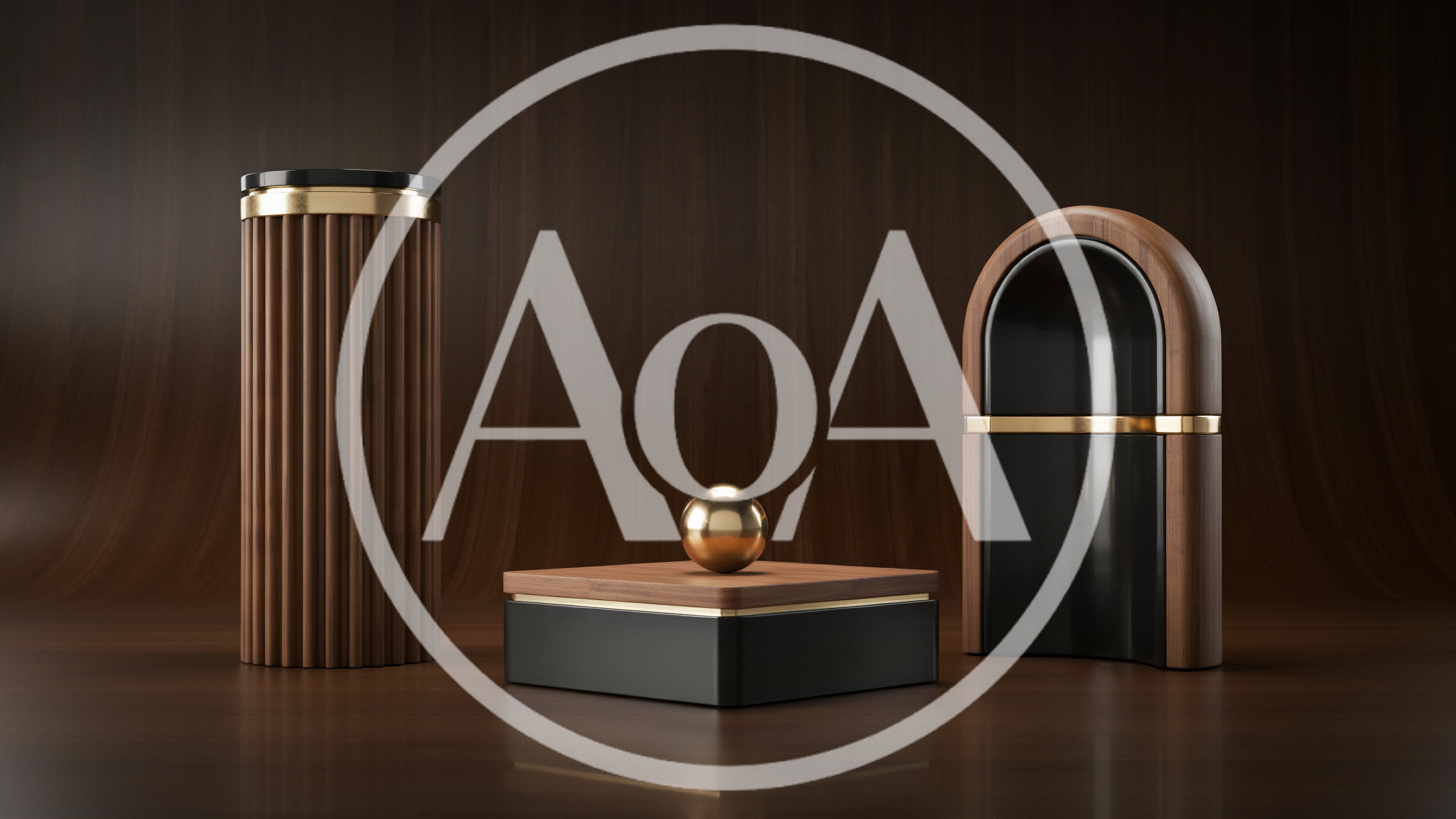 Luxury Product Display Pedestals With Gold Accents