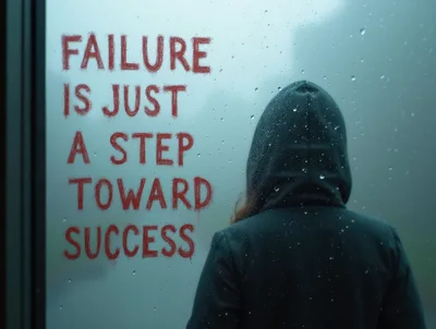 Person Wearing Hoodie Looking Through Rainy Window With Text