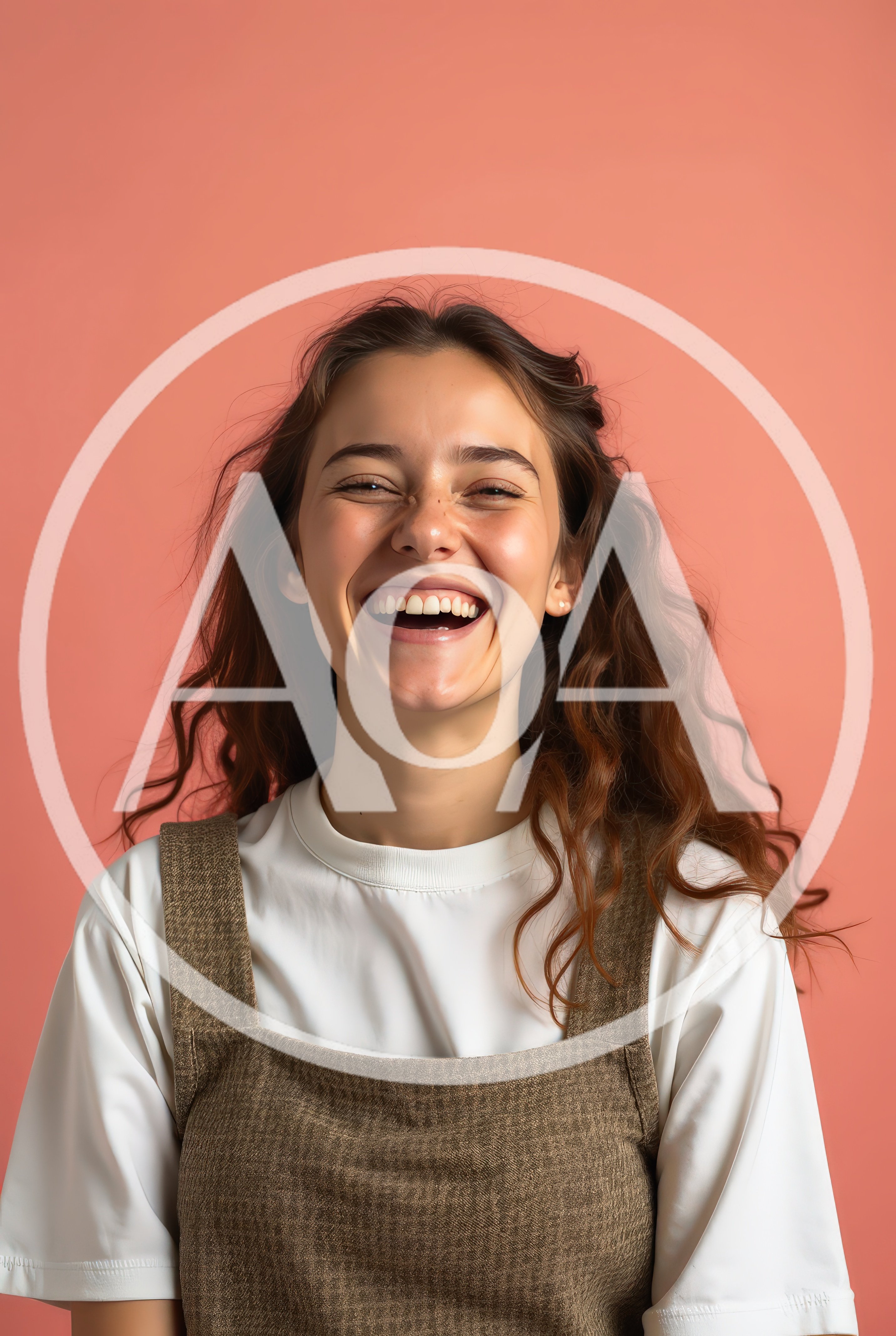 Young Woman Laughing With Joyful Expression