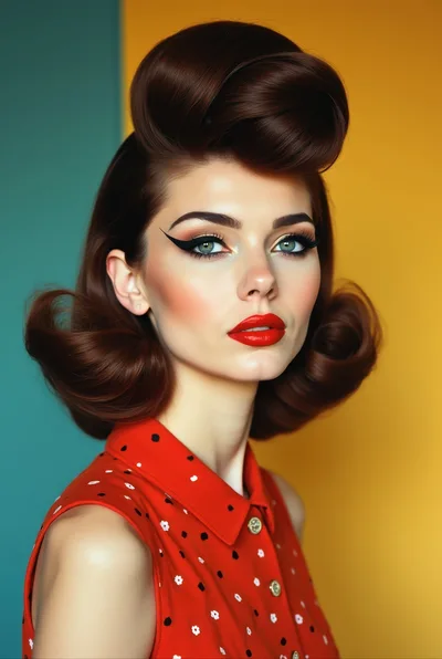 Portrait Of A Woman With Vintage Pinup Style