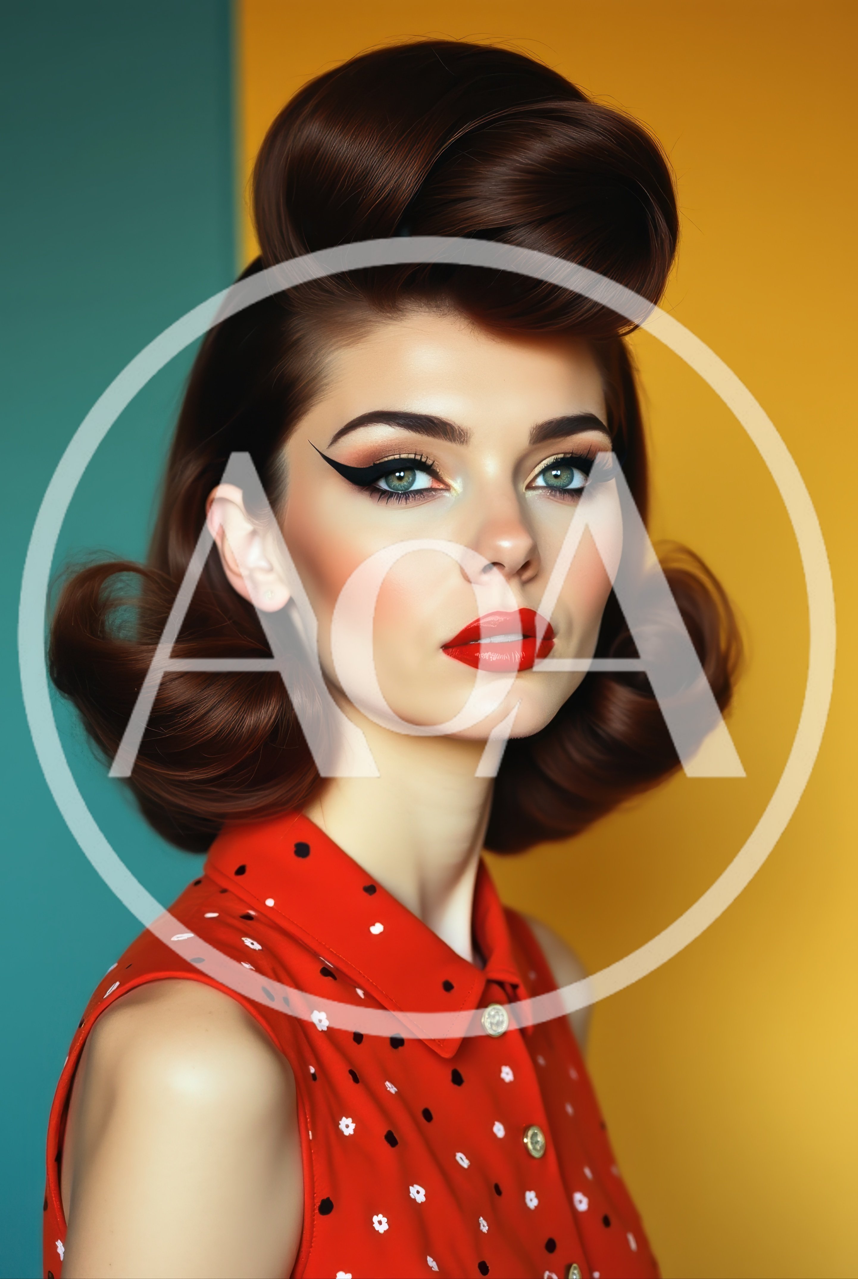 Portrait Of A Woman With Vintage Pinup Style