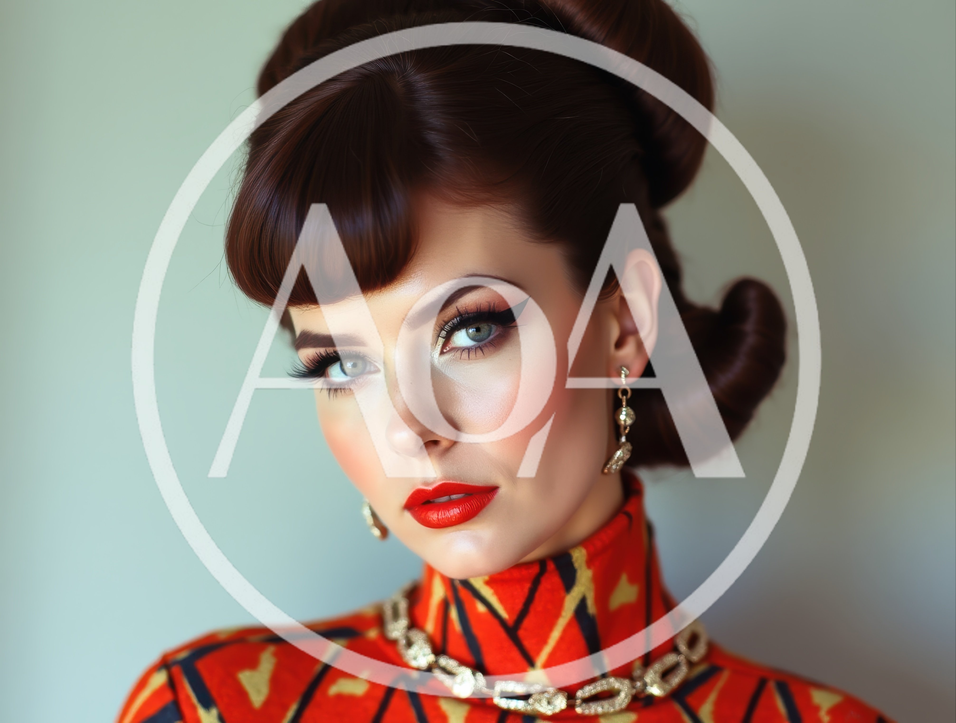 Portrait Of A Woman With Vintage Hairstyle And Makeup