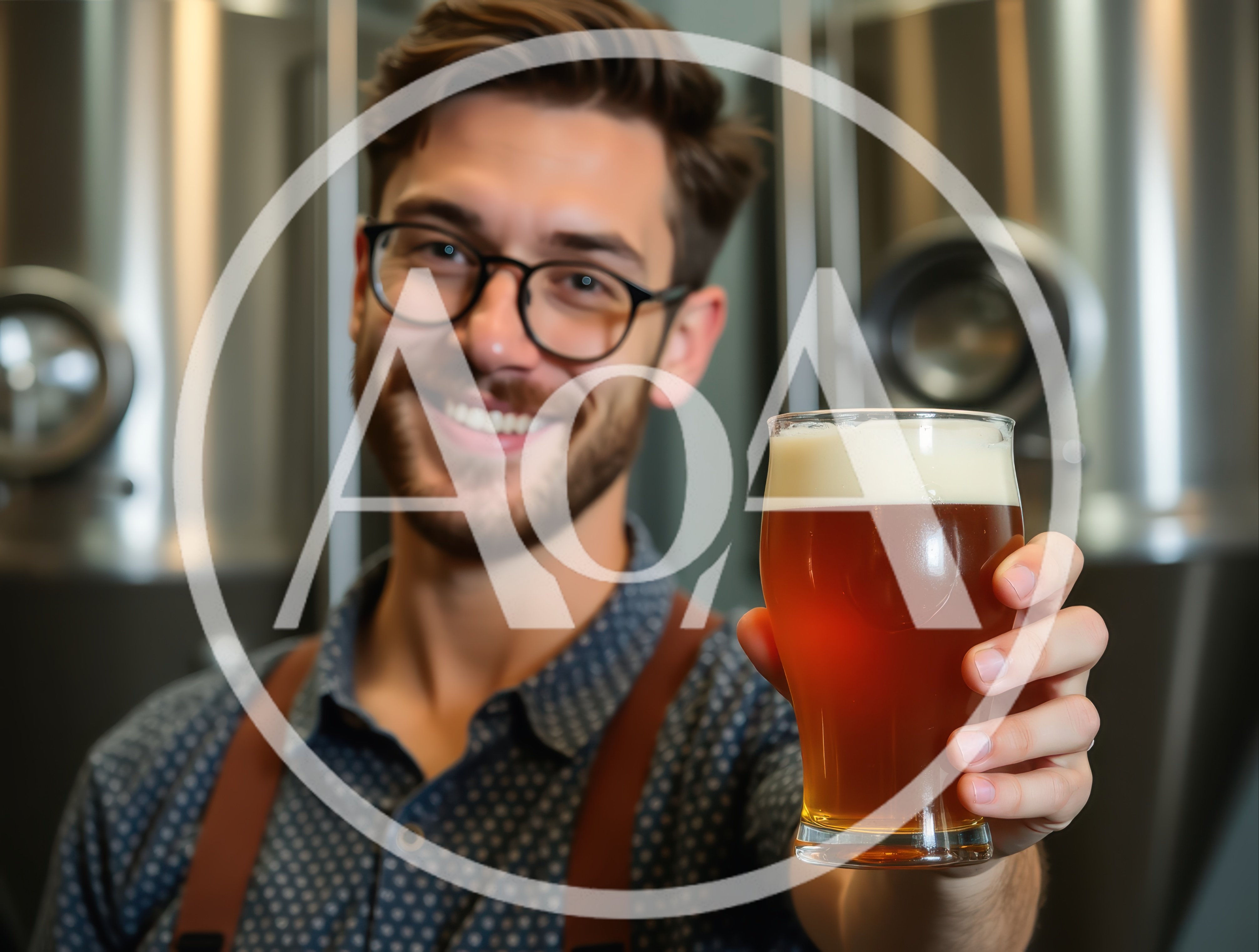 Smiling Brewer Holding A Glass Of Craft Beer
