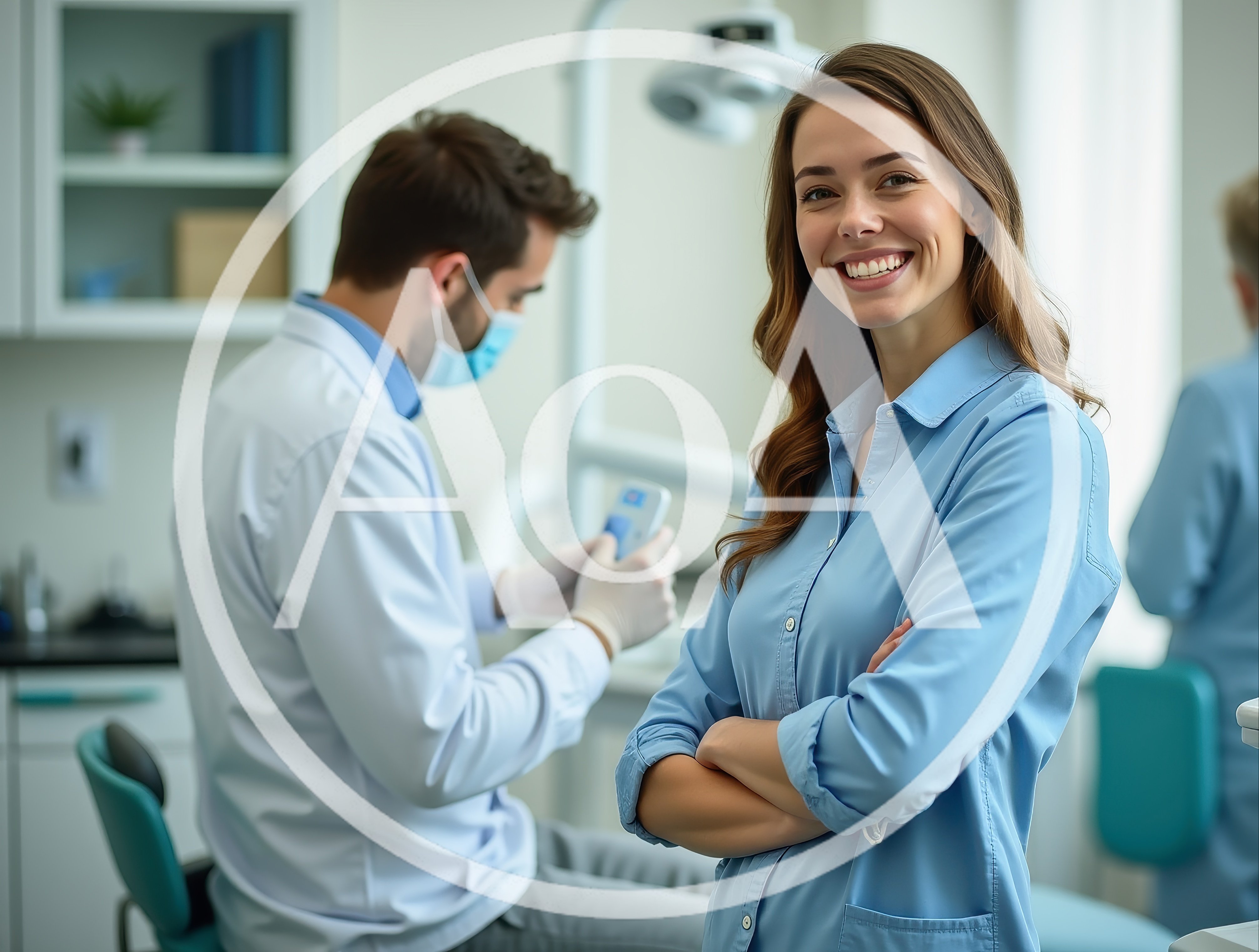 Smiling Female Dental Assistant Standing In Clinic