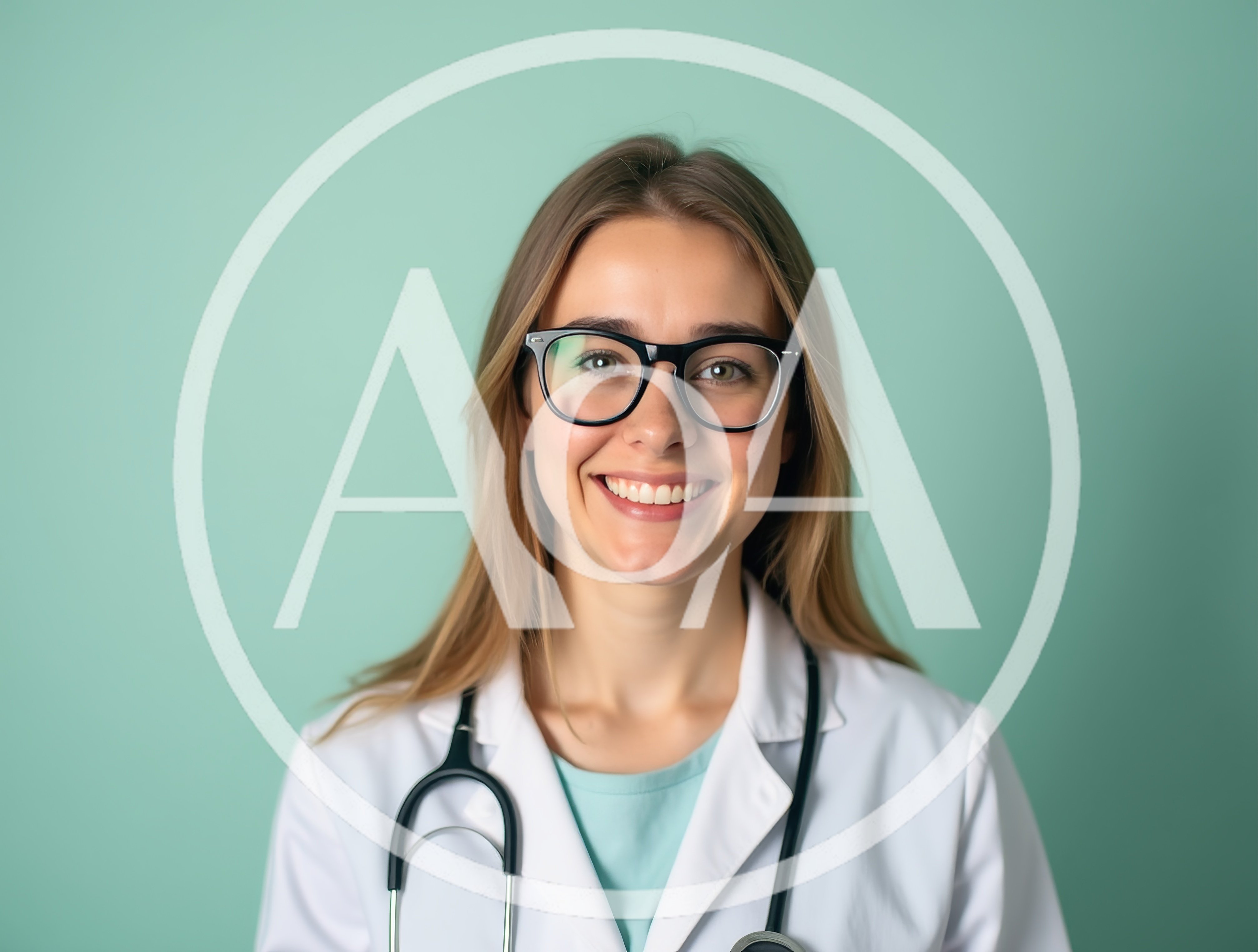 Smiling Female Doctor Wearing Glasses And Stethoscope