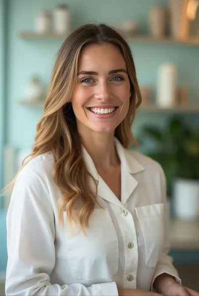 Smiling Female Professional In A Bright Modern Office