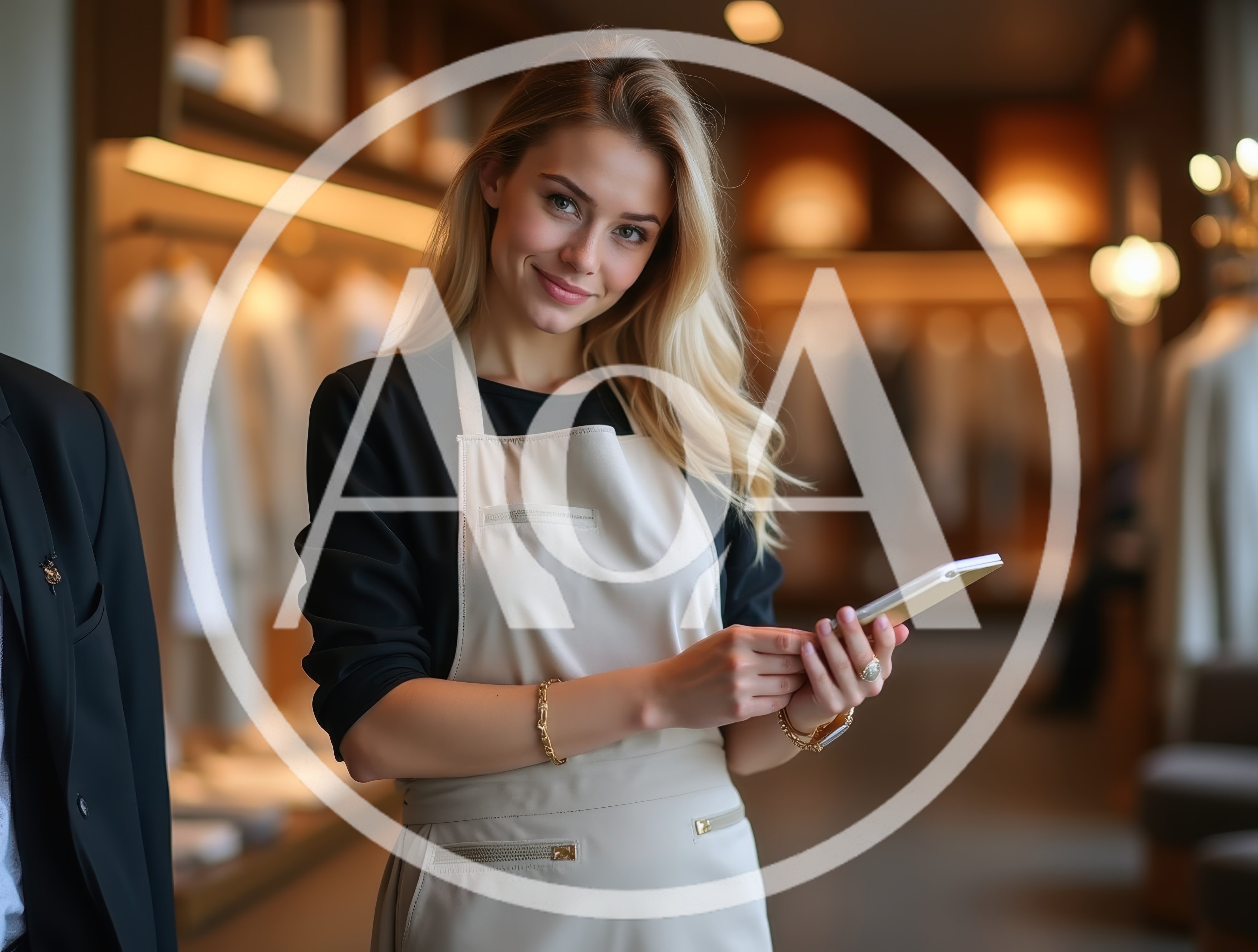 Professional Sales Associate Working In A Clothing Boutique