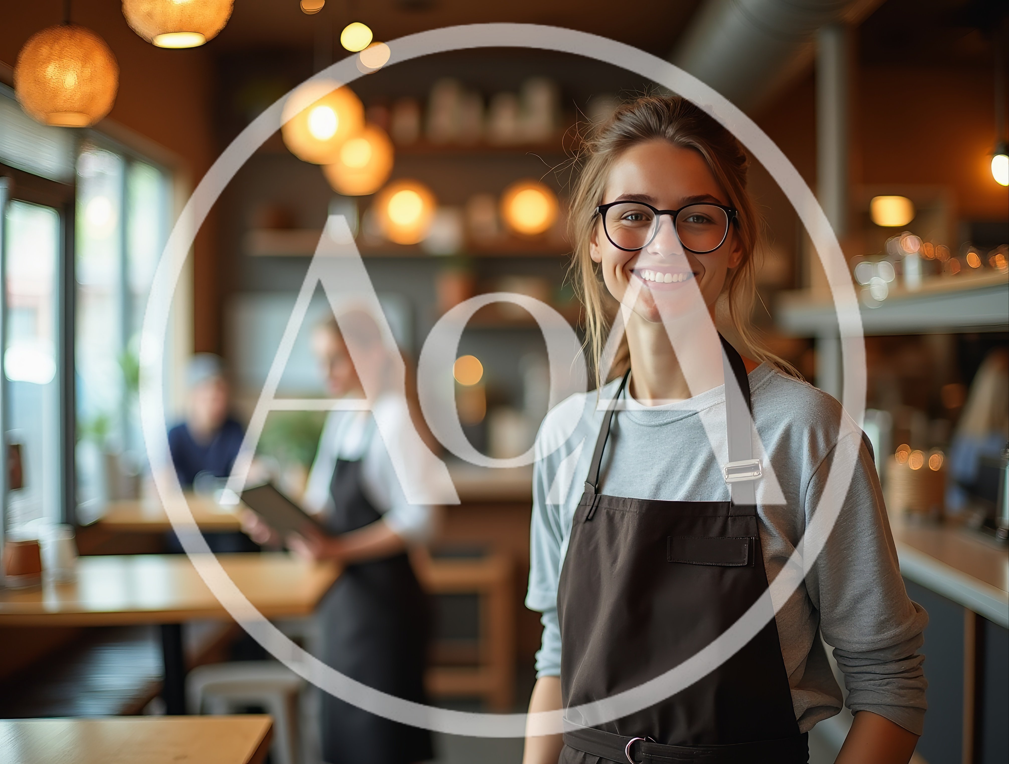 Smiling Female Barista Standing In A Coffee Shop