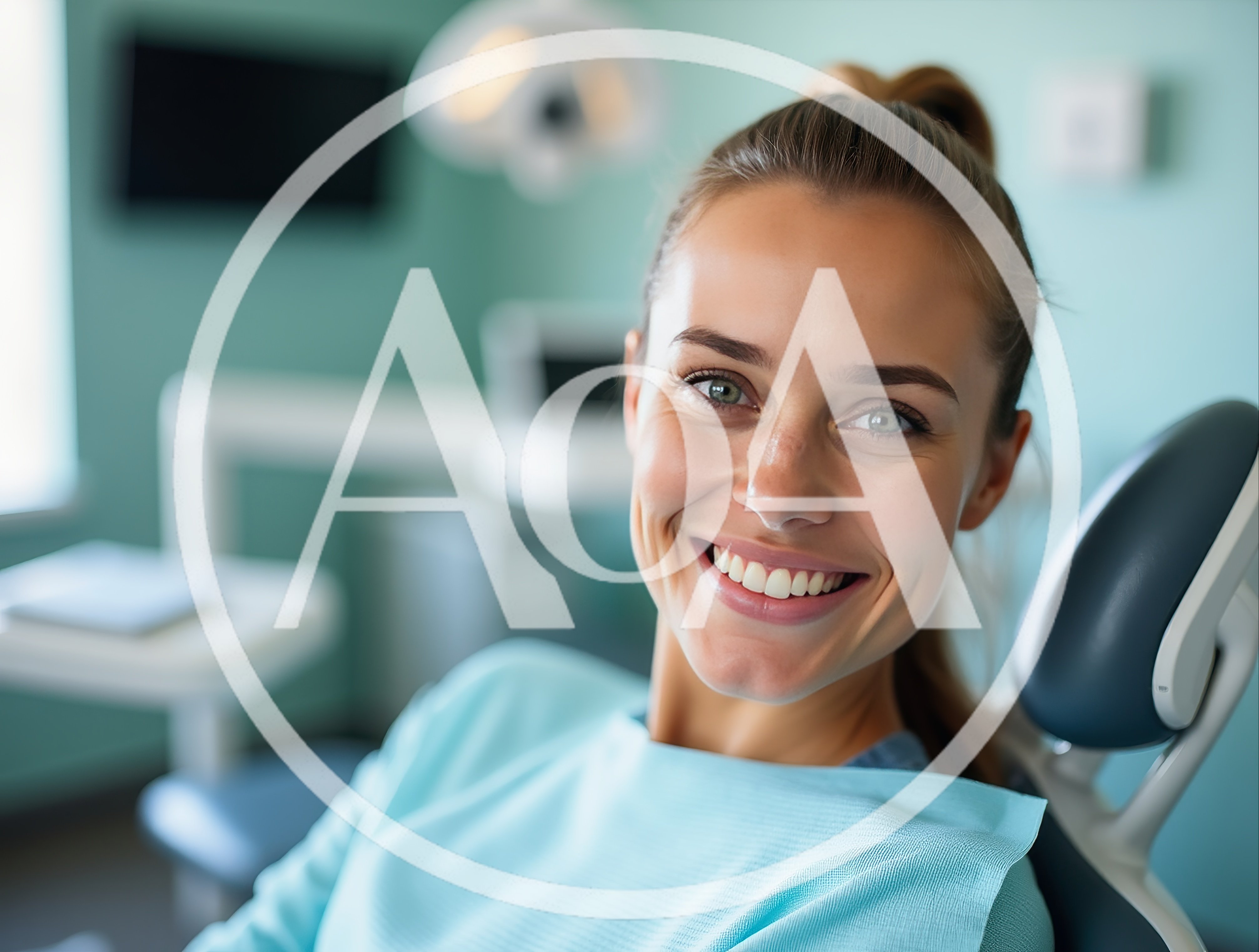 Smiling Woman Sitting In A Dental Chair