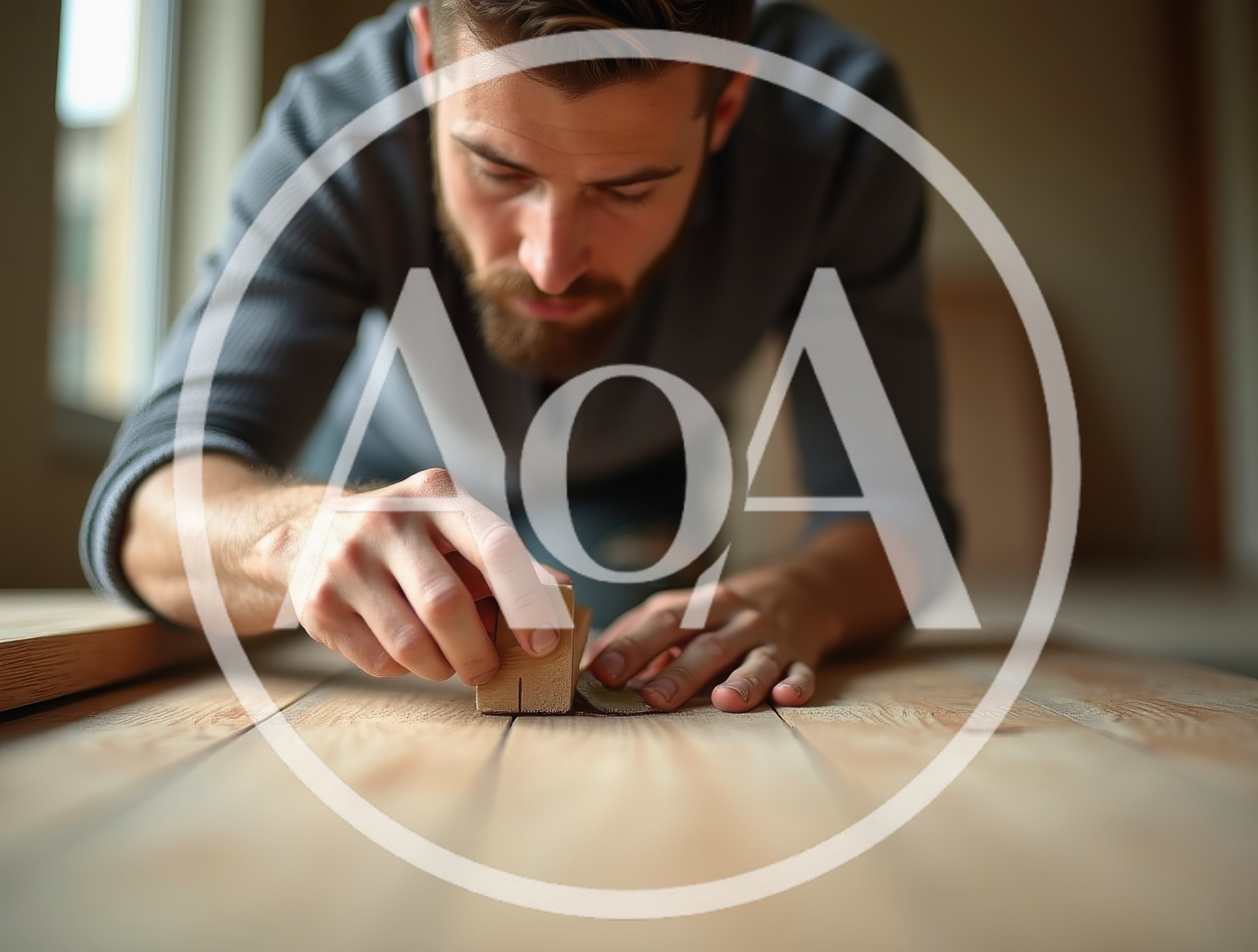 Craftsman Sanding Wooden Surface In Workshop