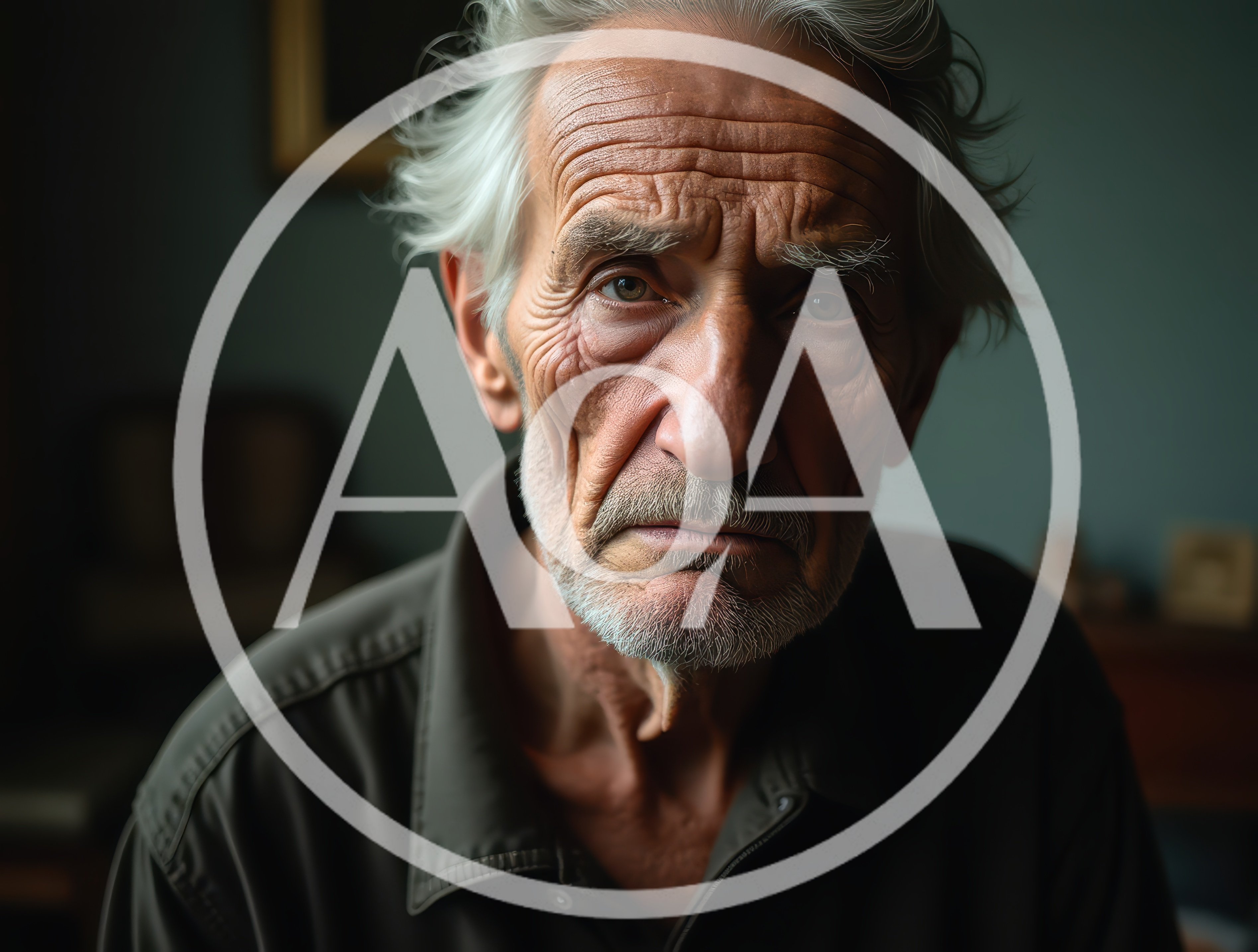 Portrait Of An Elderly Man With Deep Wrinkles