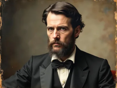 Portrait Of A Distinguished Victorian Gentleman In Formal Attire