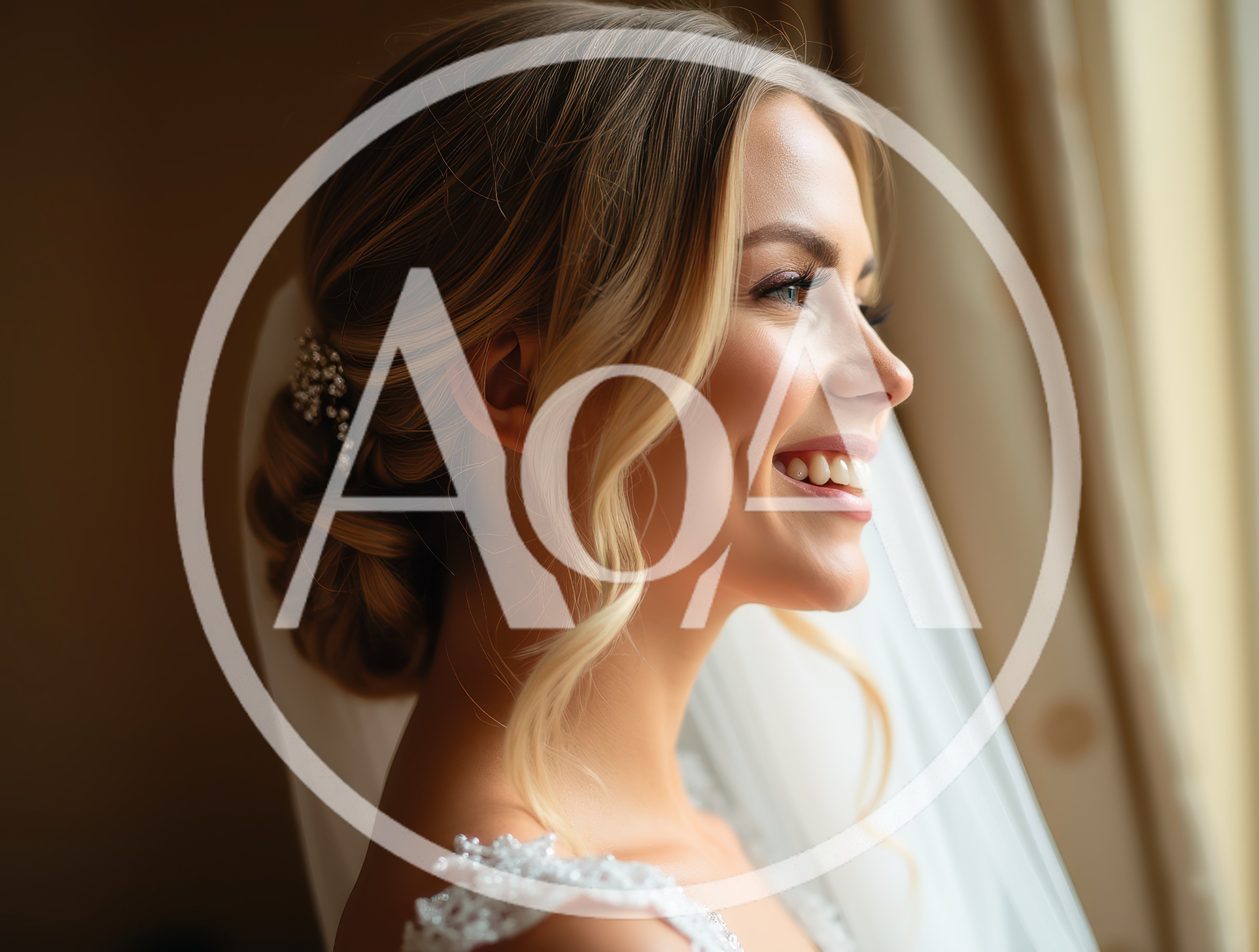 Beautiful Bride Smiling Near A Window