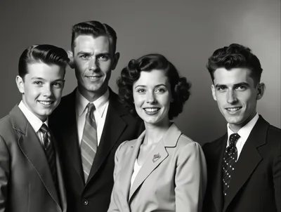 Portrait Of A Classic Mid-Century American Family