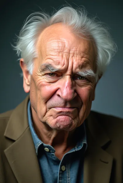 Portrait Of An Elderly Man With A Stern Expression