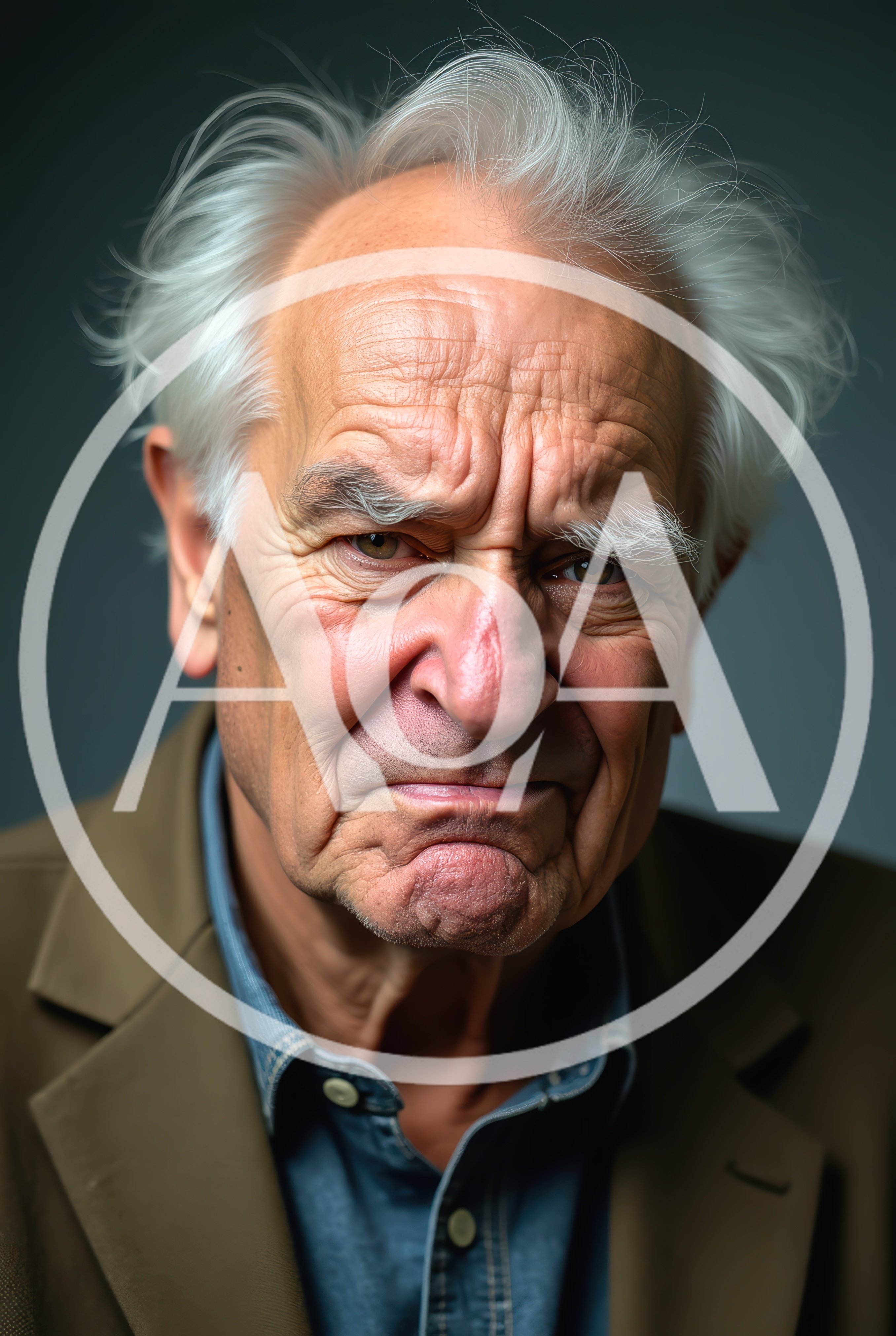 Portrait Of An Elderly Man With A Stern Expression