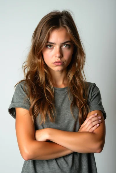 Portrait Of A Young Woman With Crossed Arms