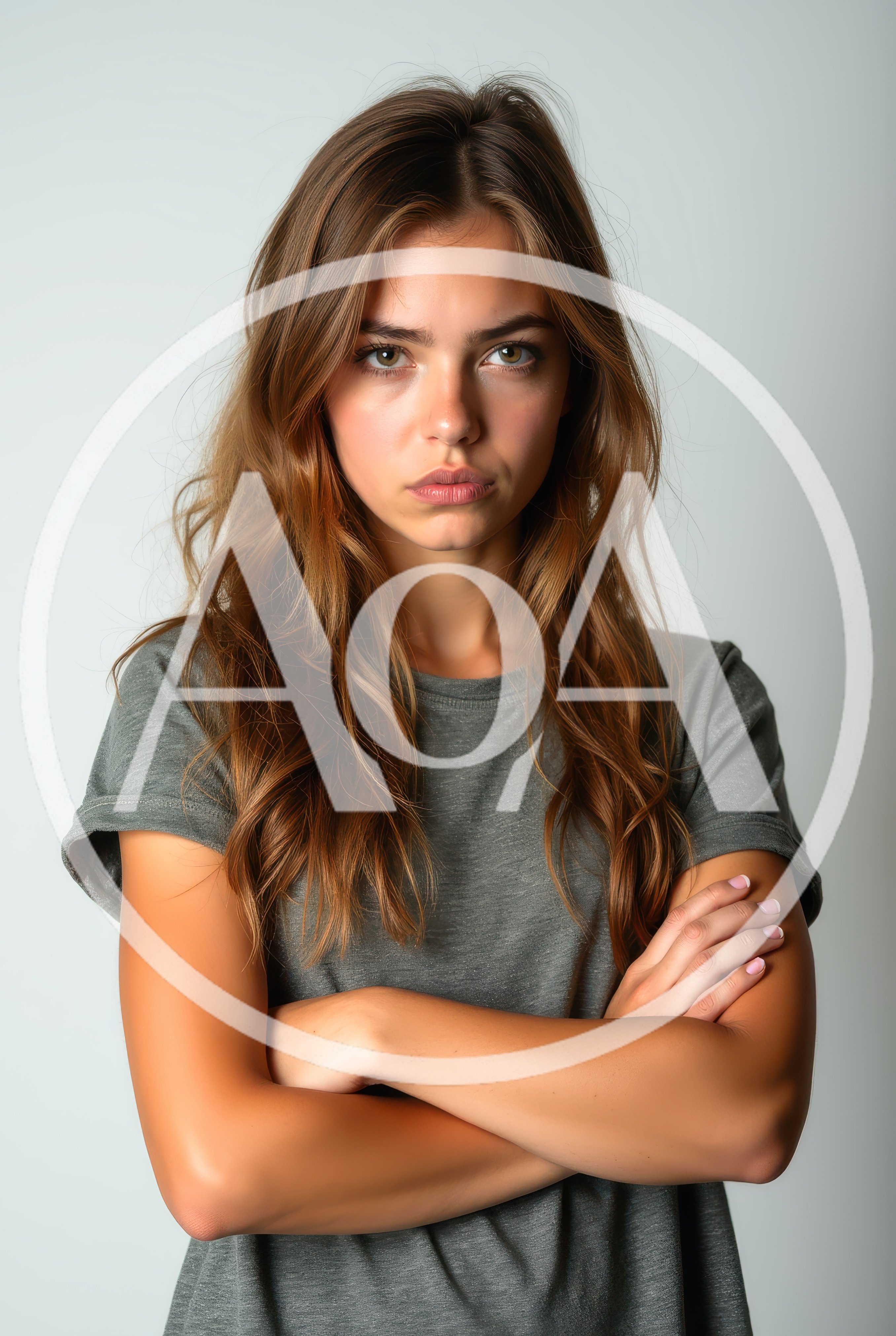 Portrait Of A Young Woman With Crossed Arms