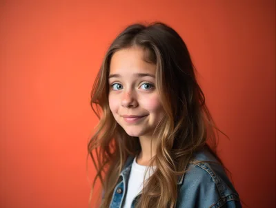 Portrait Of A Young Girl With Freckles