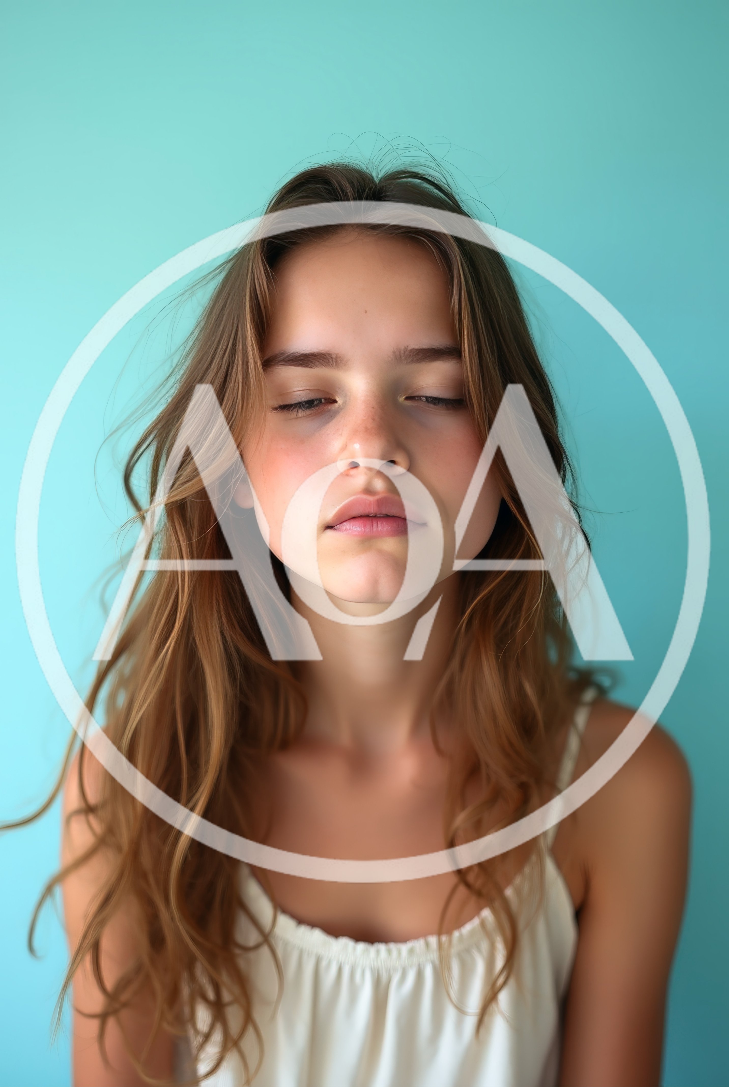 Portrait Of A Young Woman With Closed Eyes