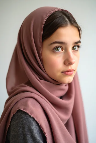 Portrait Of A Young Woman Wearing A Pink Hijab