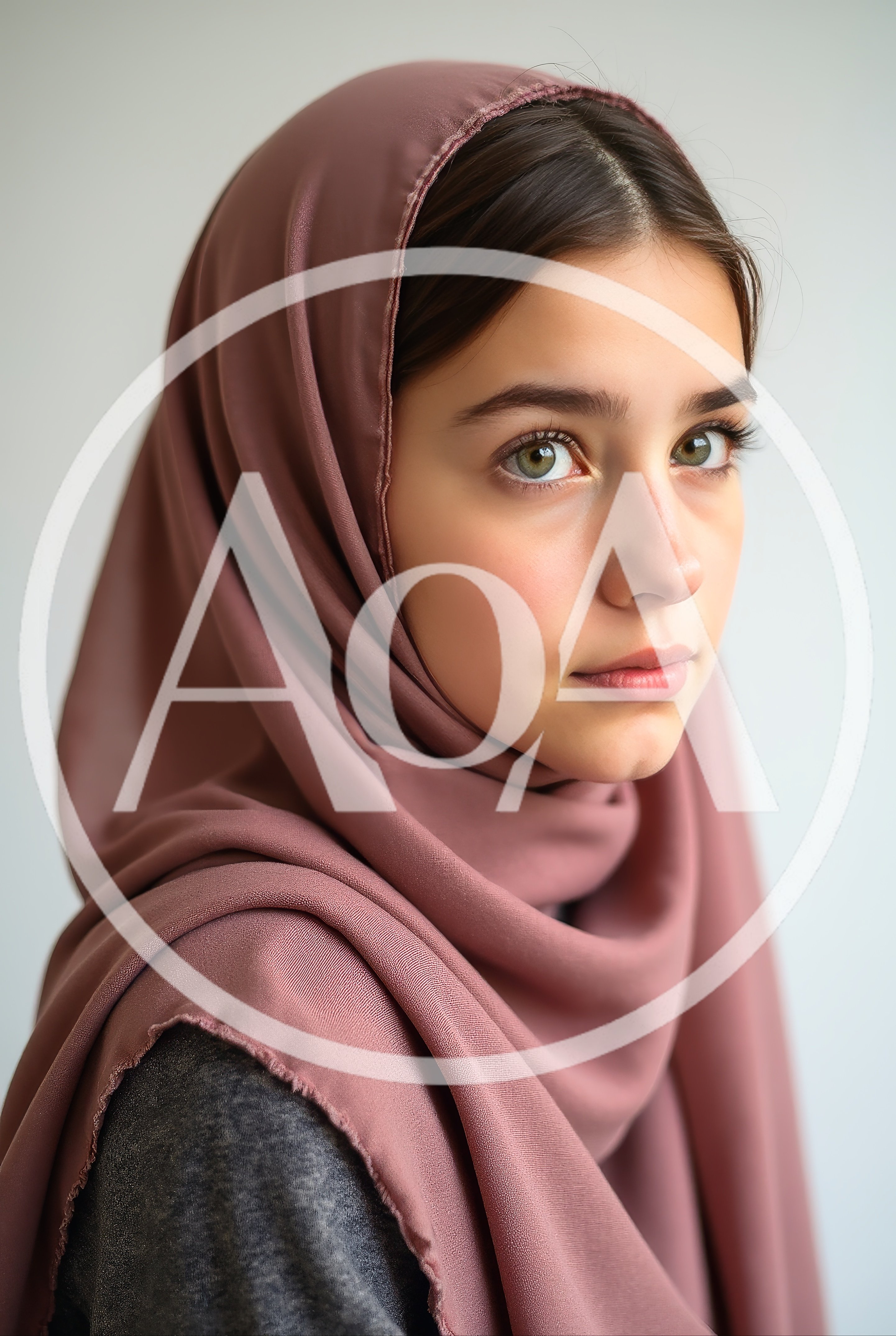 Portrait Of A Young Woman Wearing A Pink Hijab