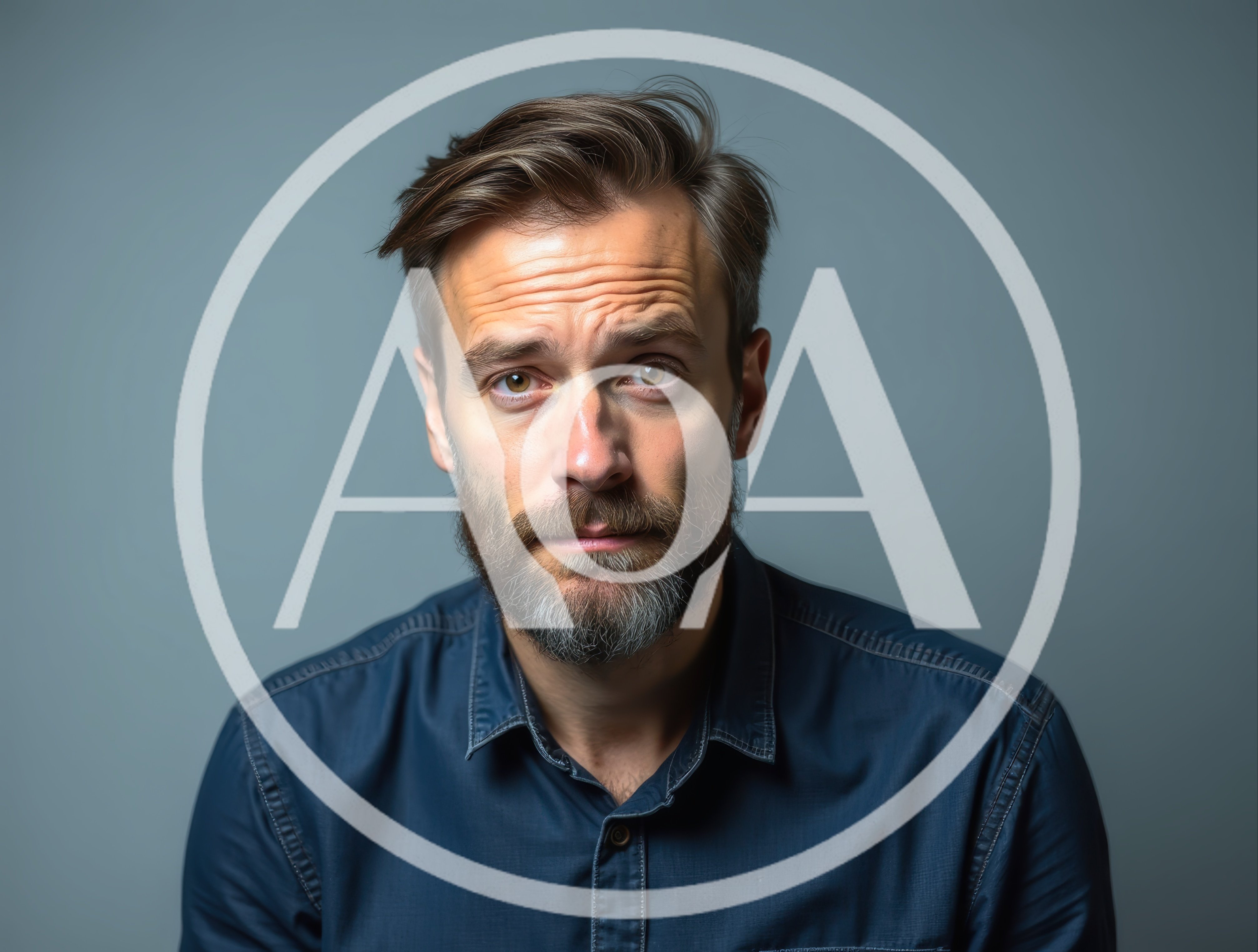 Portrait Of A Serious Man With A Beard