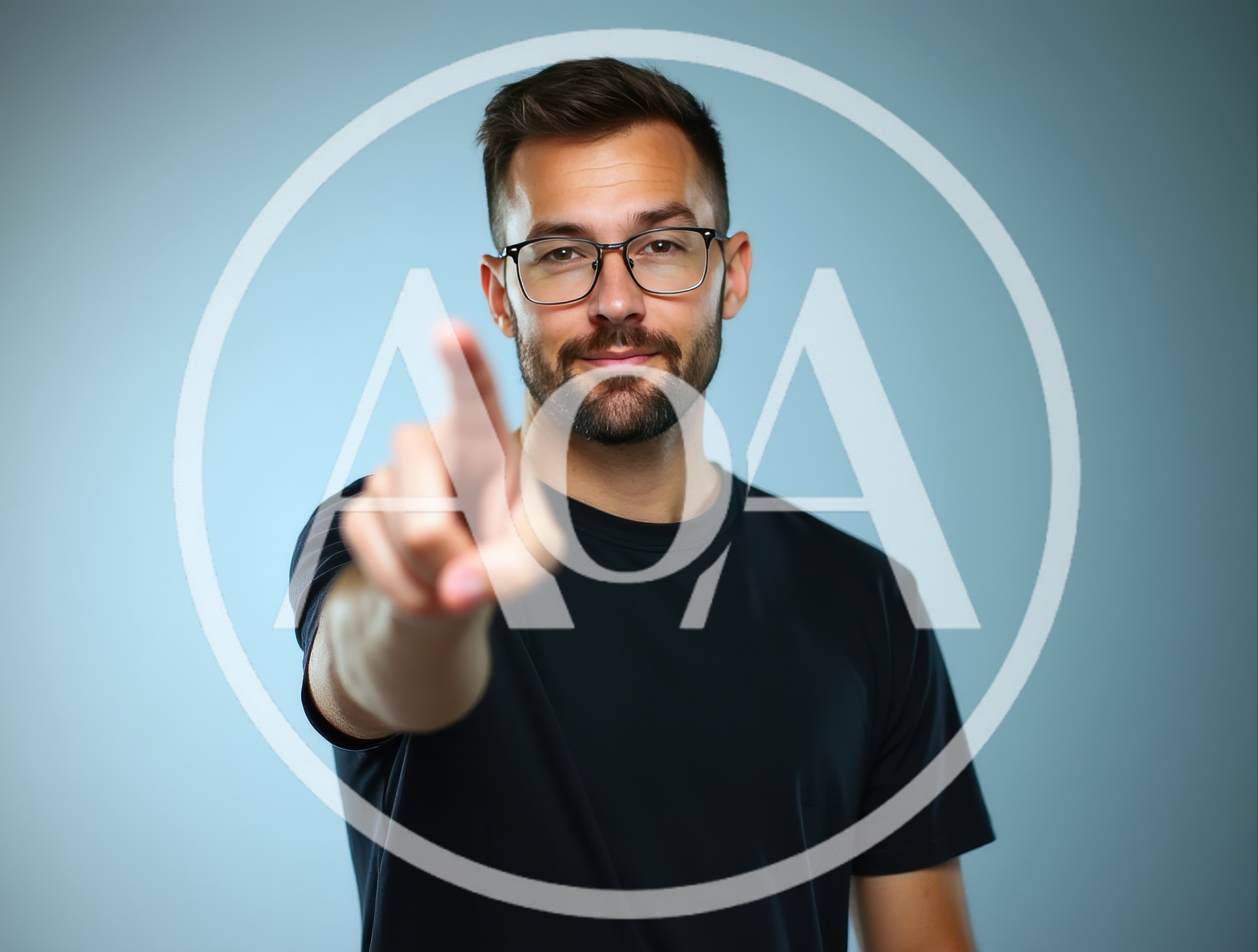 Man Pointing Finger Directly At Camera