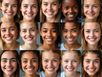Collage Of Diverse Young Women Smiling At Camera