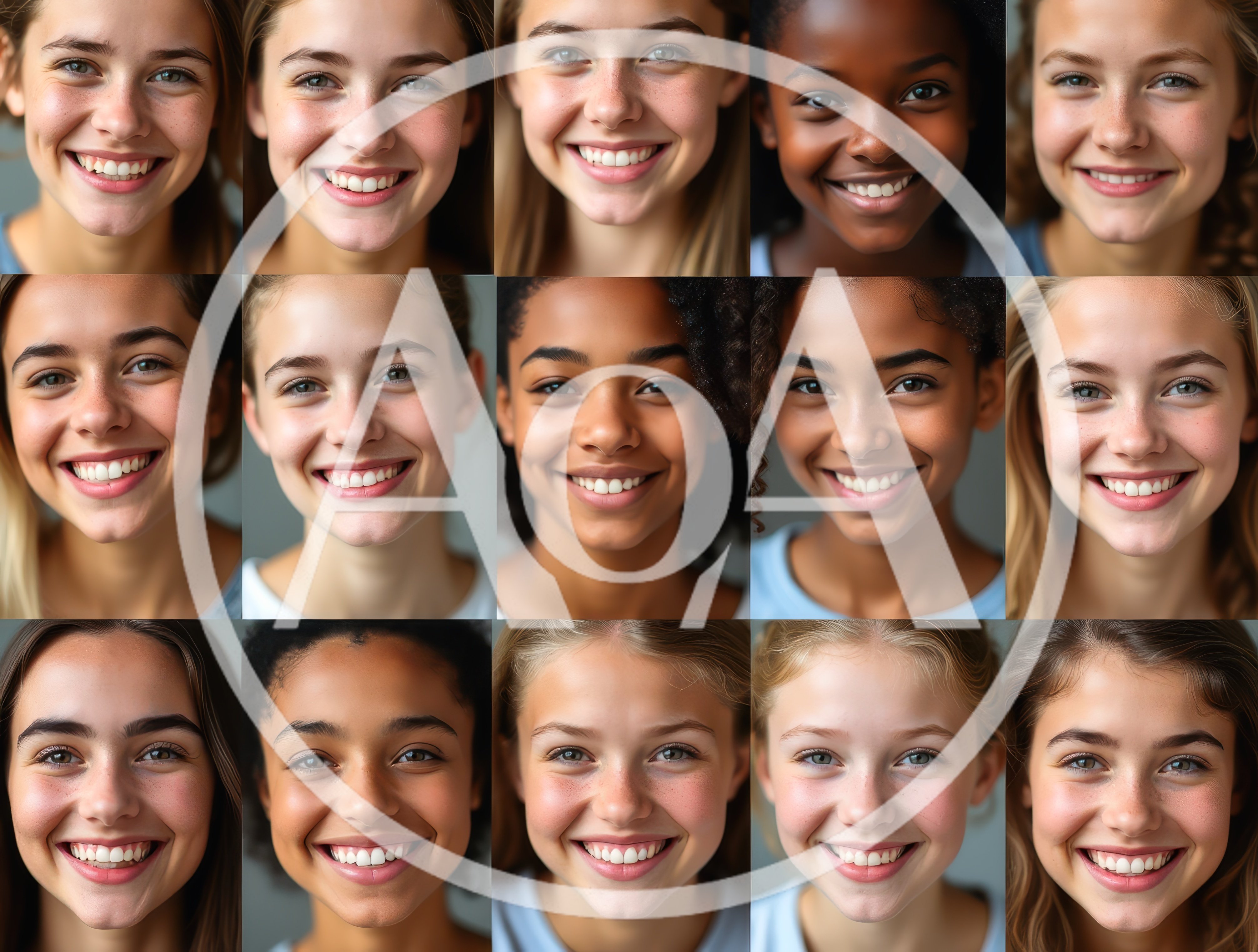 Collage Of Diverse Young Women Smiling At Camera
