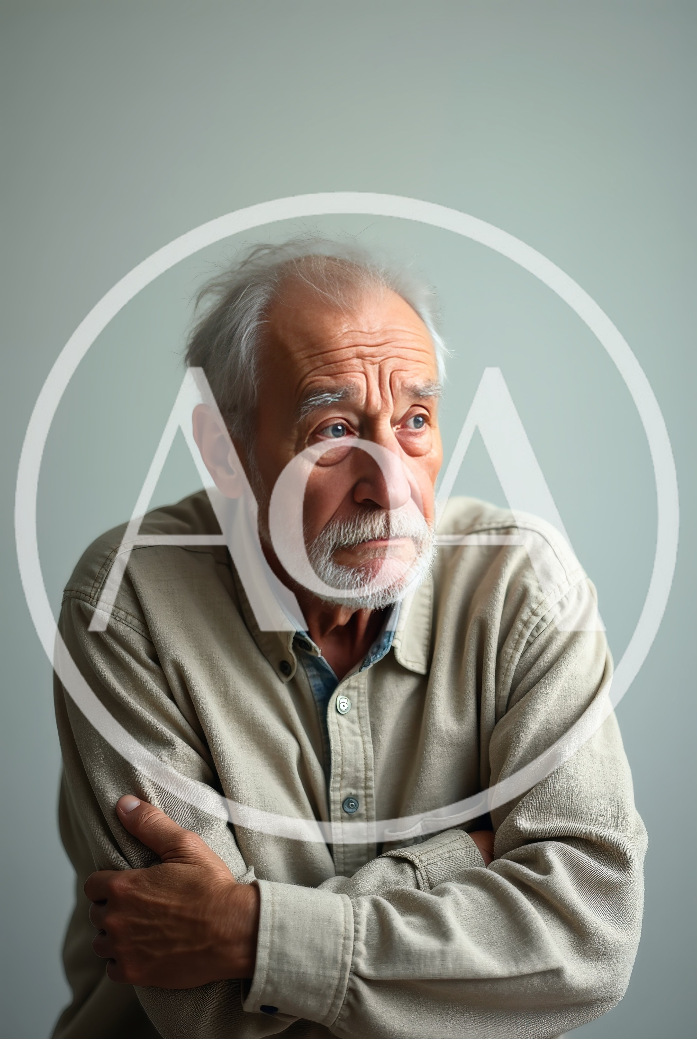 Portrait Of A Thoughtful Elderly Man