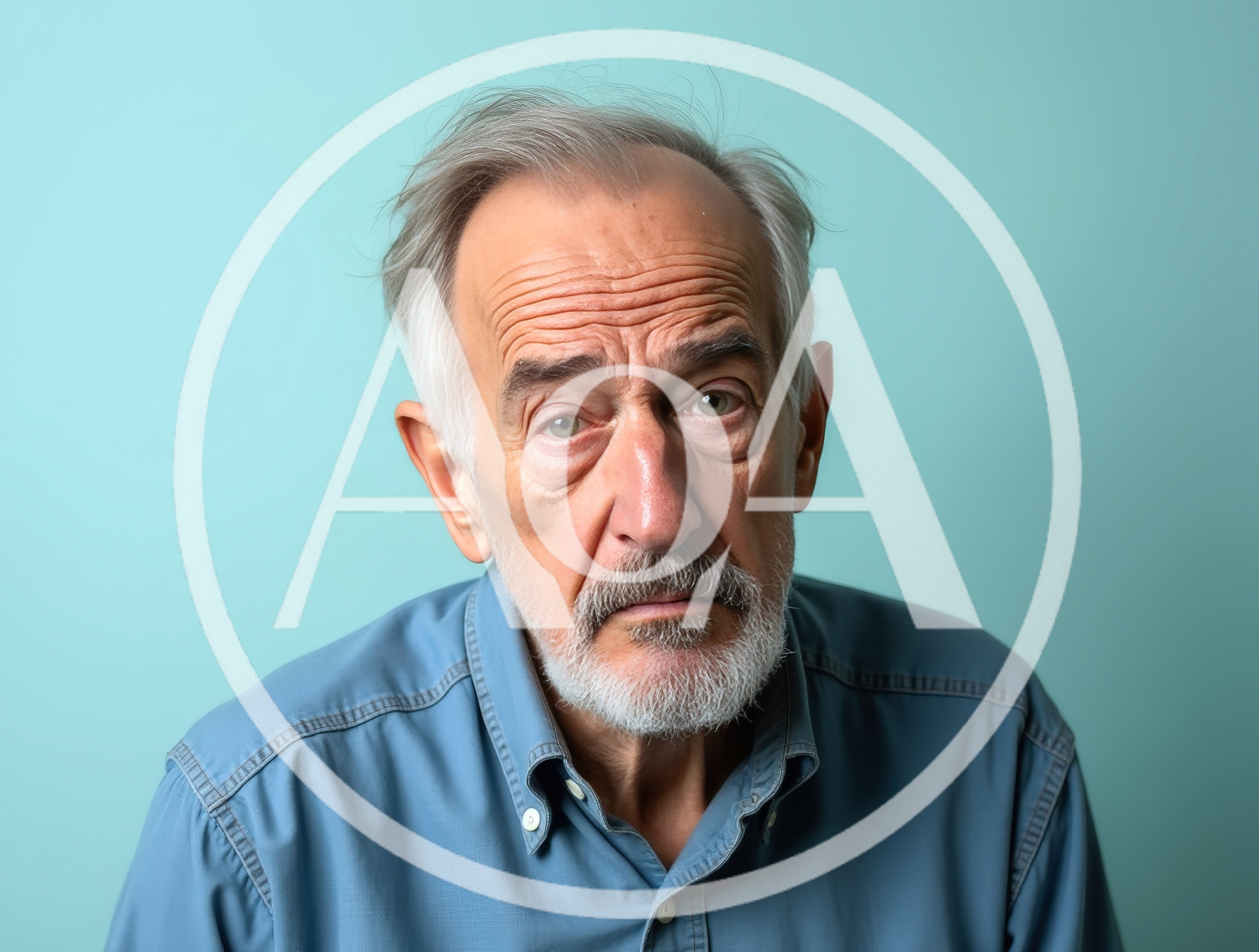 Portrait Of A Serious Elderly Man With Gray Beard