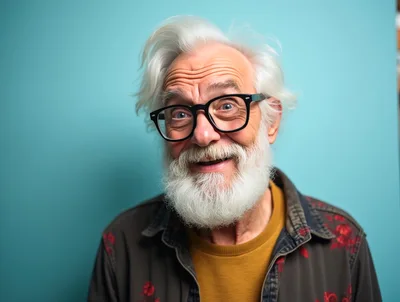 Portrait Of A Happy Elderly Man With White Beard