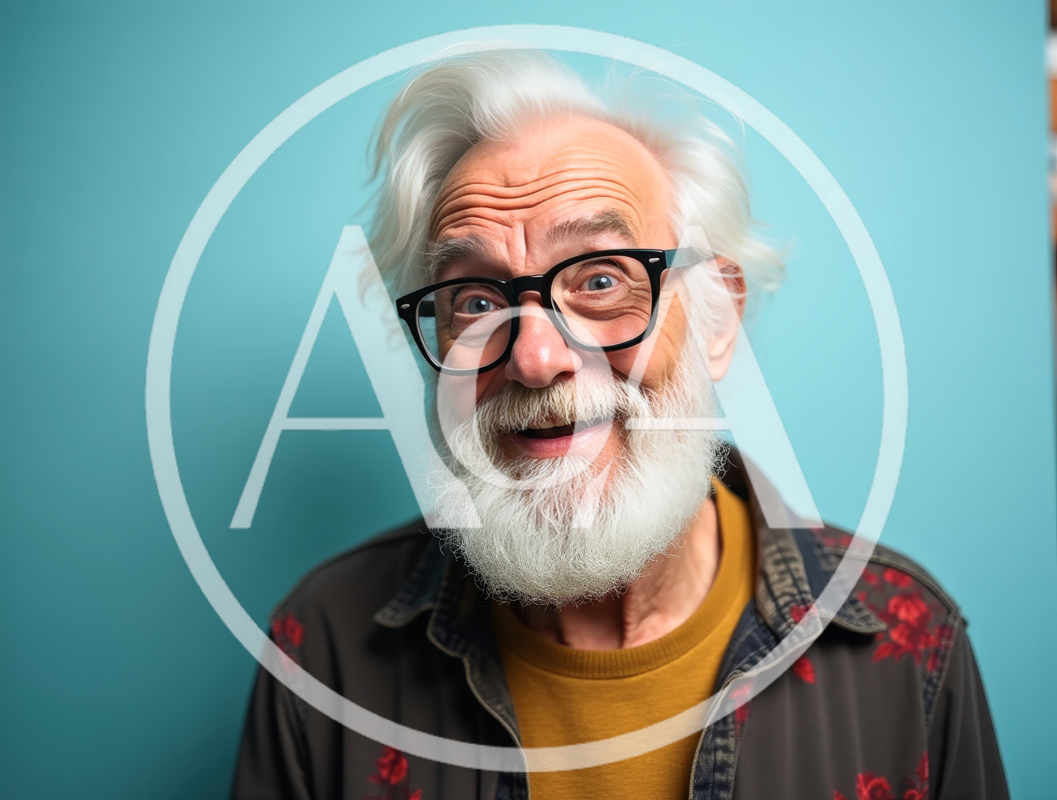 Portrait Of A Happy Elderly Man With White Beard