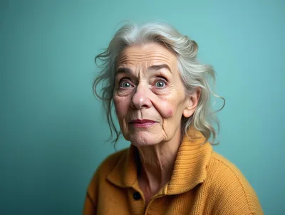 Portrait Of An Elderly Woman With Gray Hair