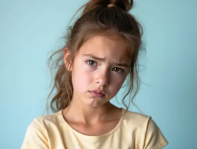 Portrait of a Sad Young Girl