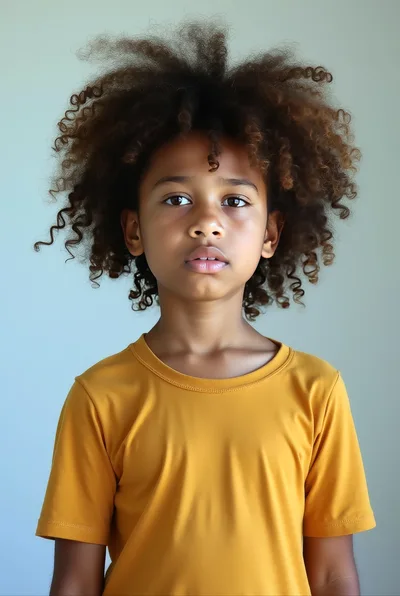 Portrait Of A Young Child With Curly Hair
