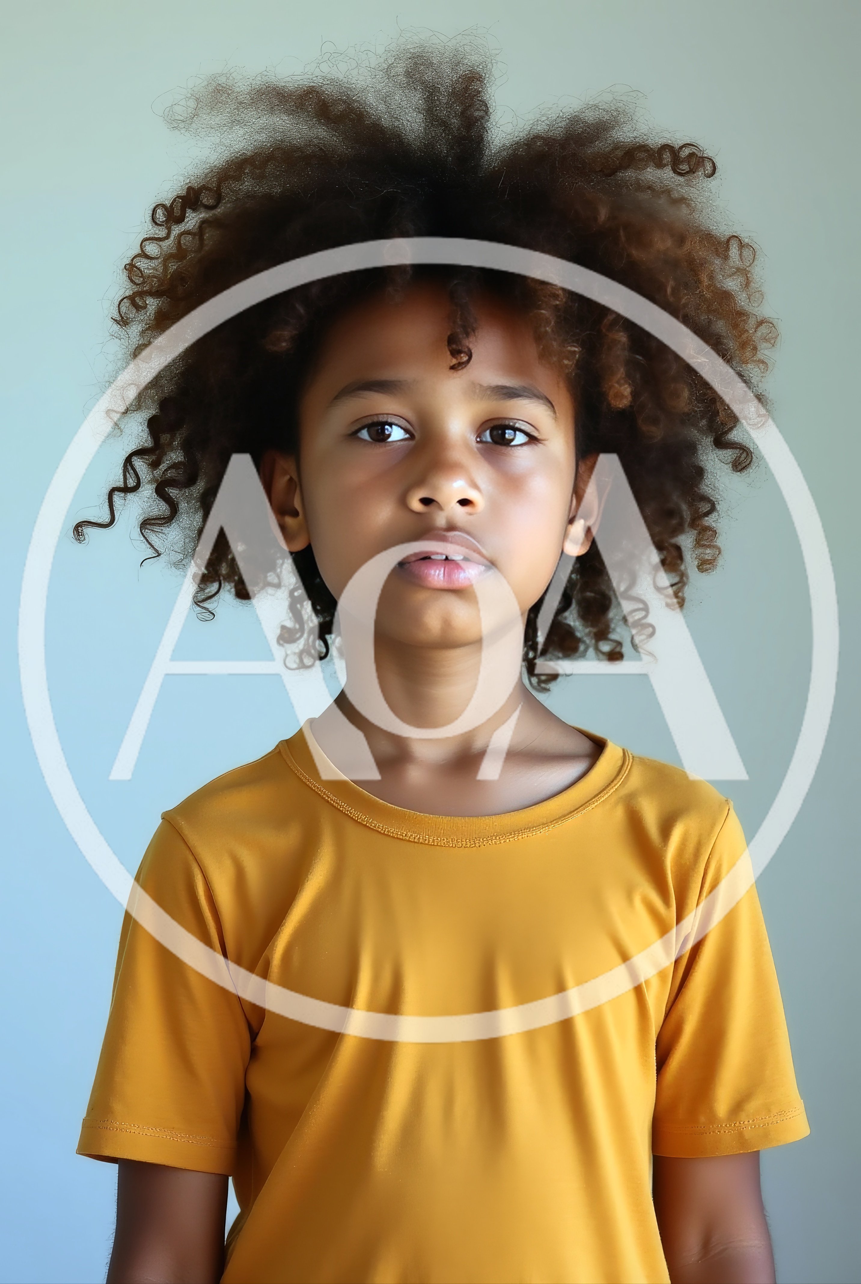 Portrait Of A Young Child With Curly Hair