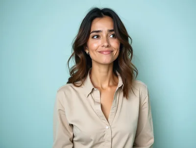 Portrait Of A Smiling Woman Looking Away