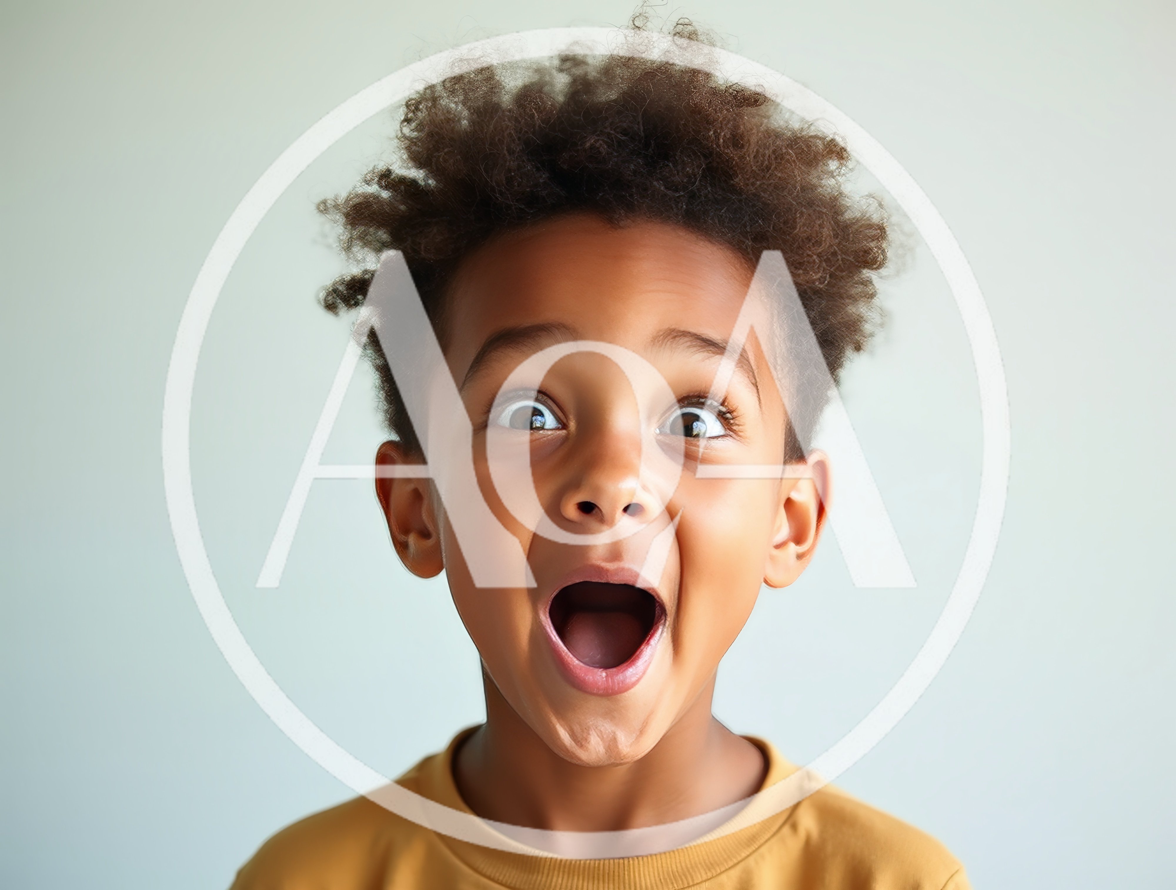 Surprised Young Boy With Wide Eyes And Open Mouth