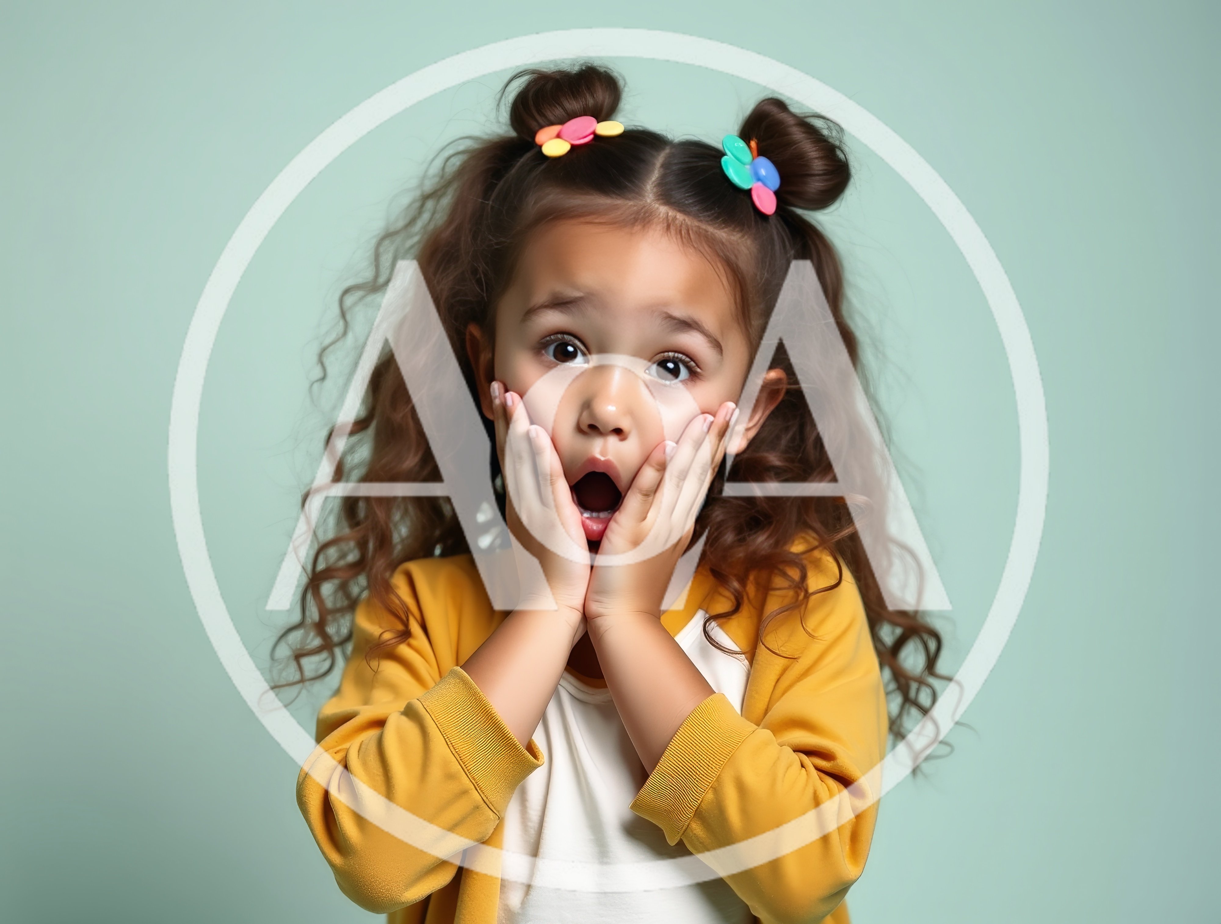 Surprised Little Girl With Curly Hair