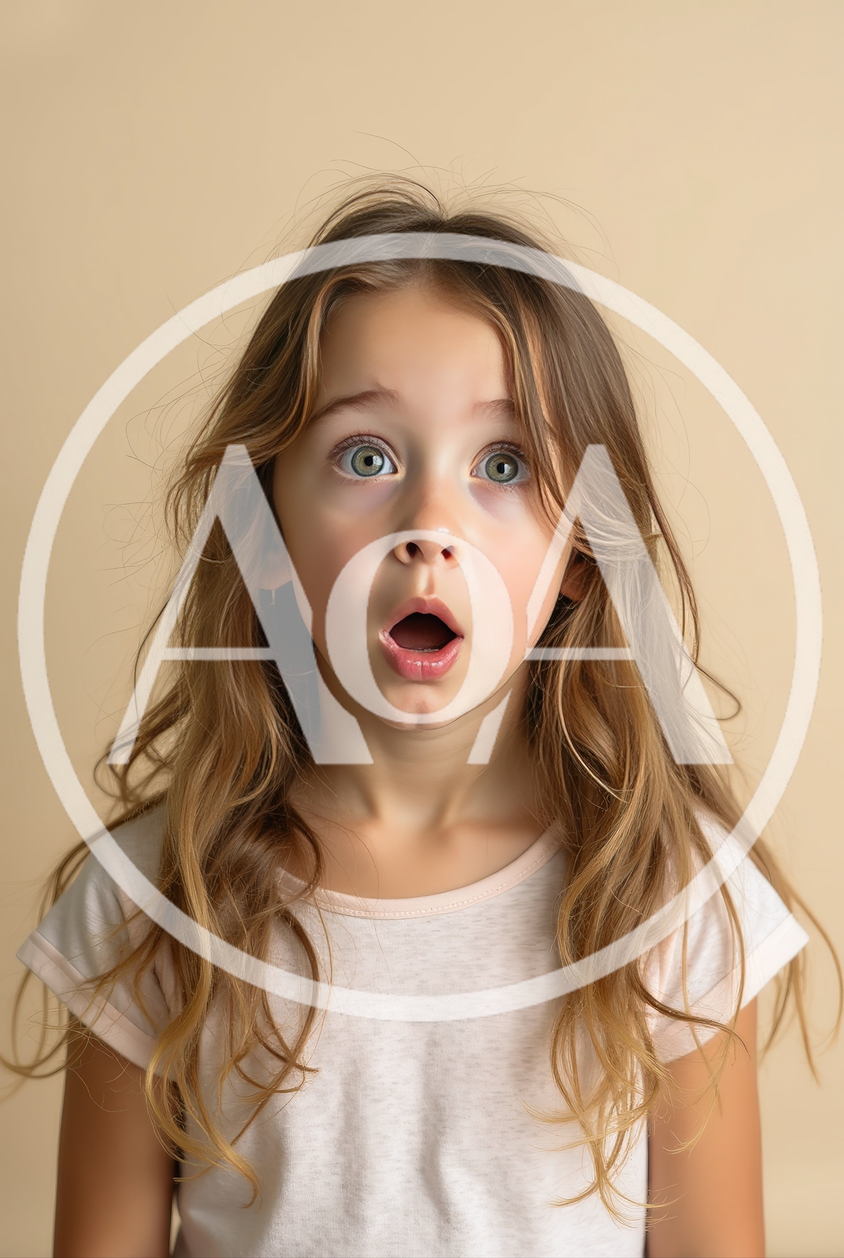 Surprised Young Girl With Wide Eyes And Open Mouth