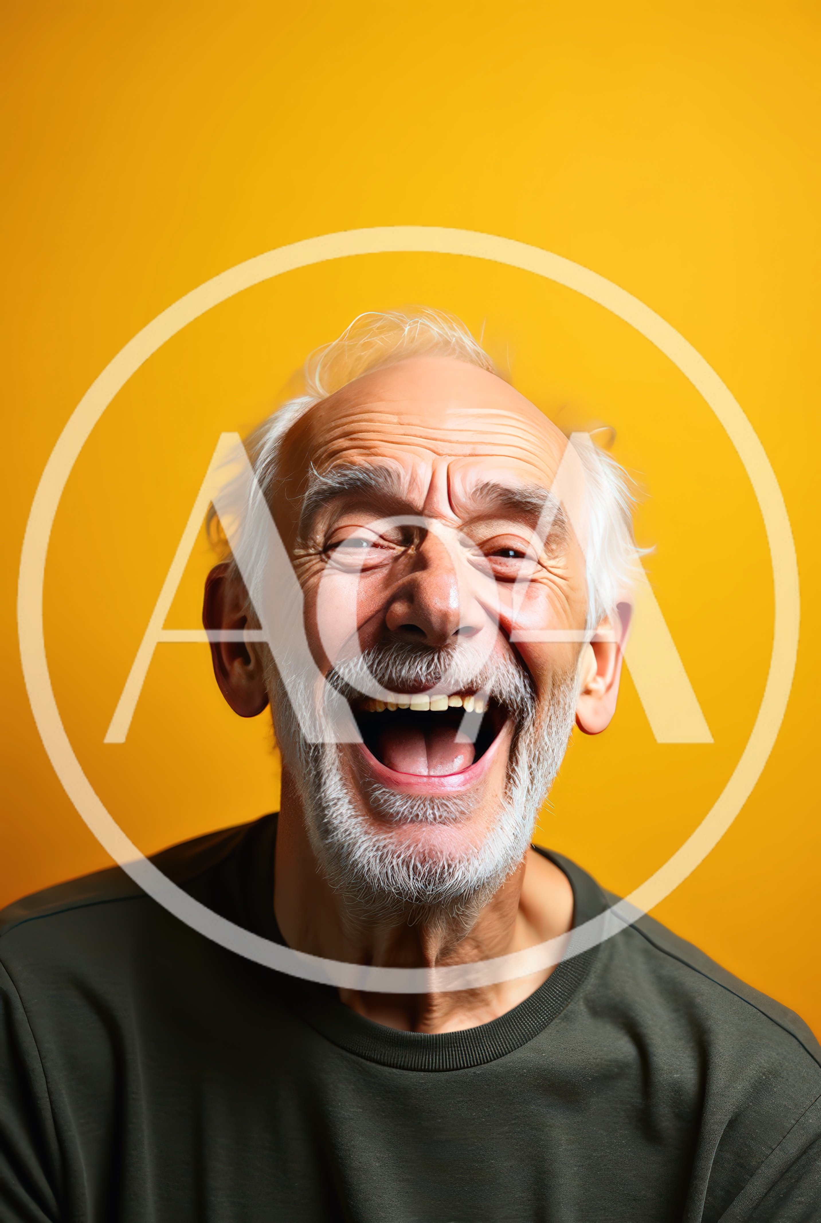 Portrait Of A Joyful Elderly Man Laughing