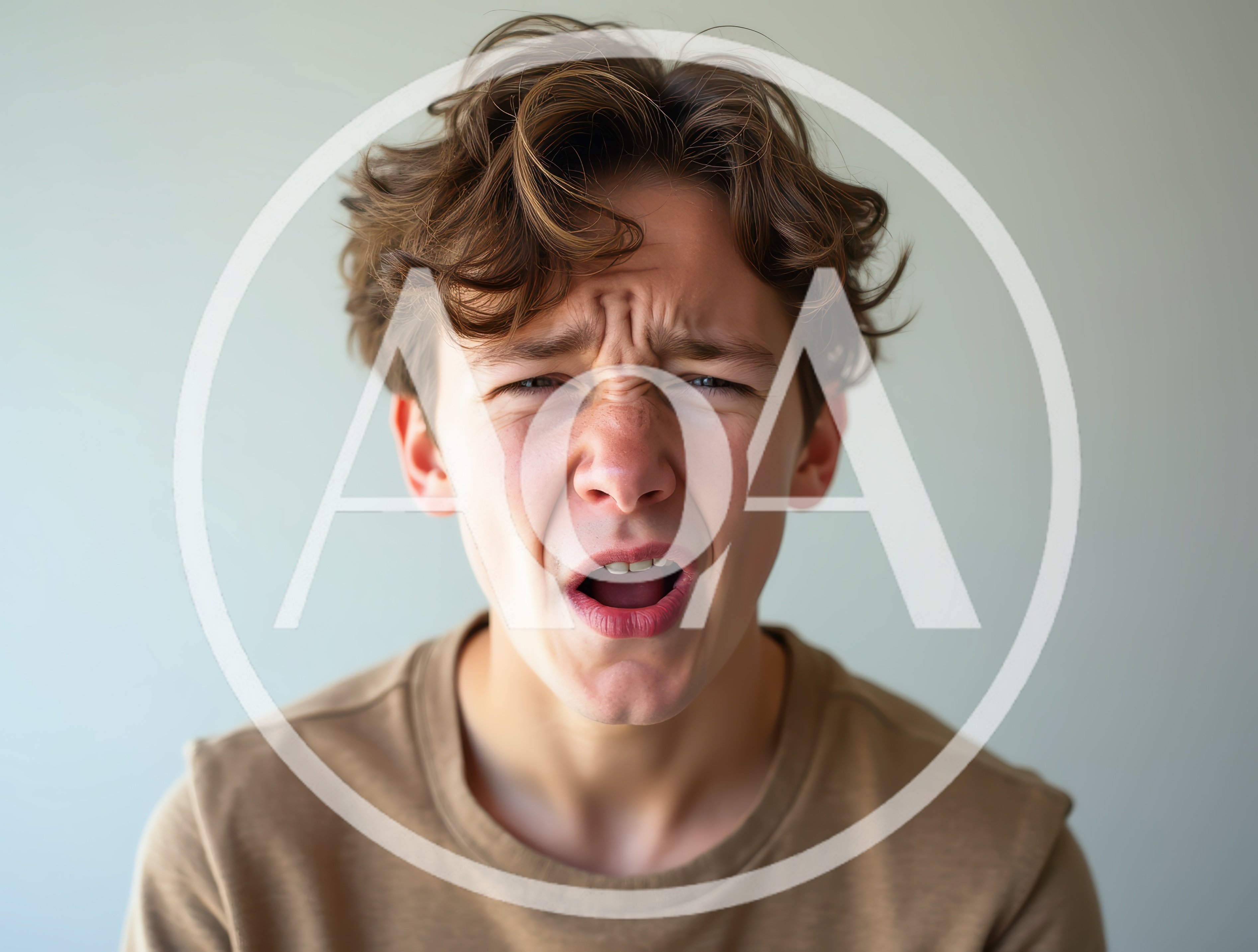 Young Man With Messy Hair Making A Disgusted Face
