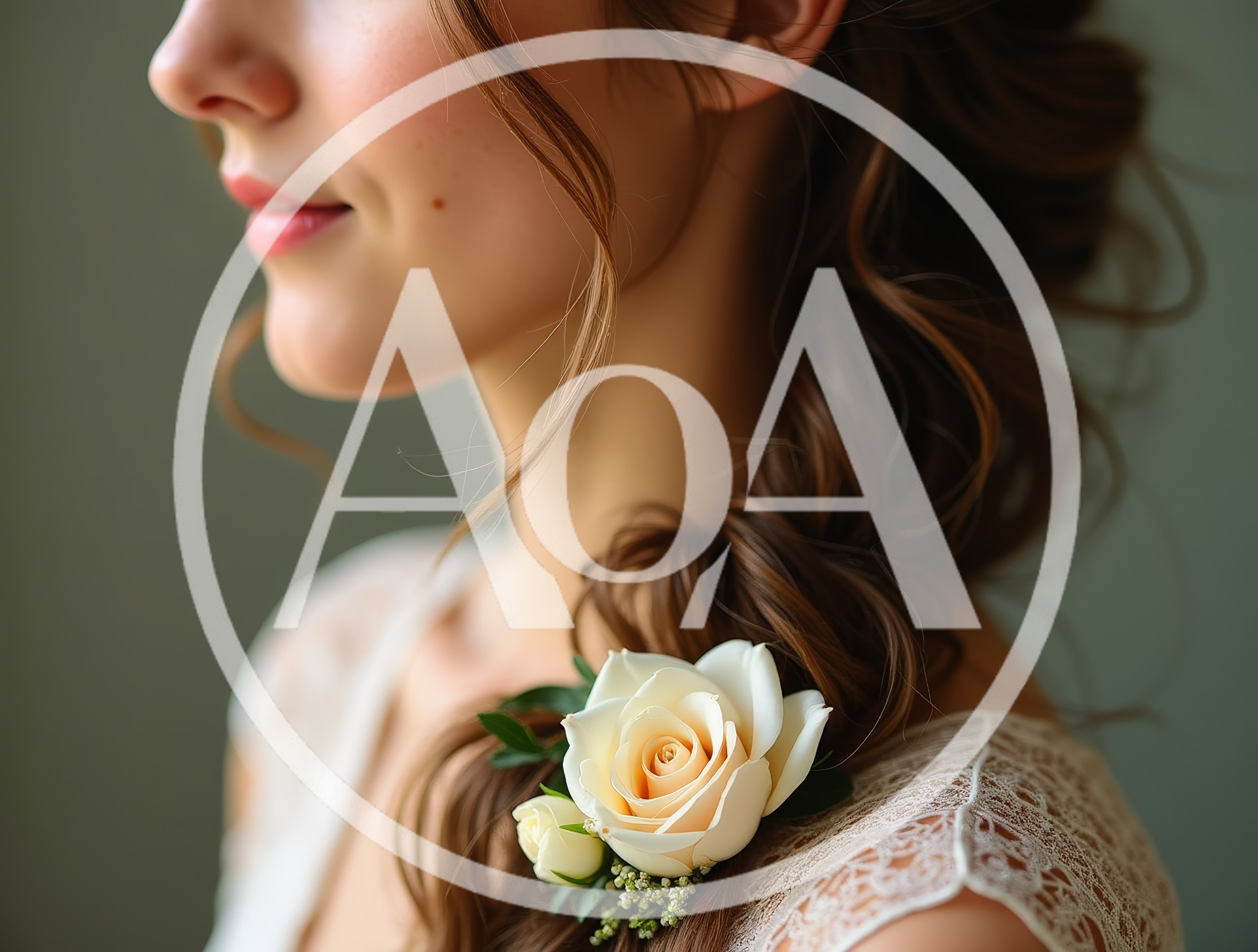 Side Profile Of A Bride With A Rose Corsage