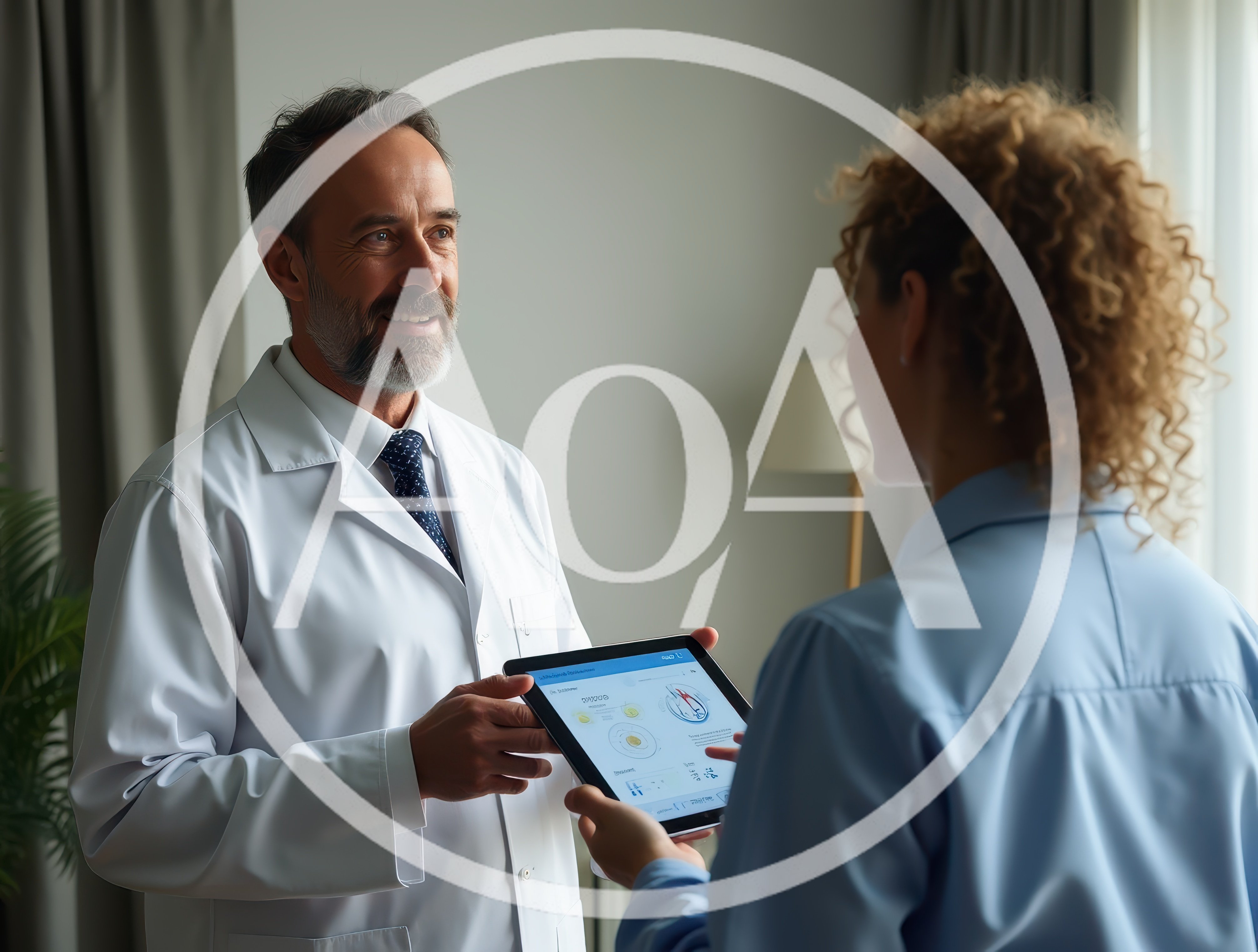 Doctor Discussing Medical Results With Patient On Tablet