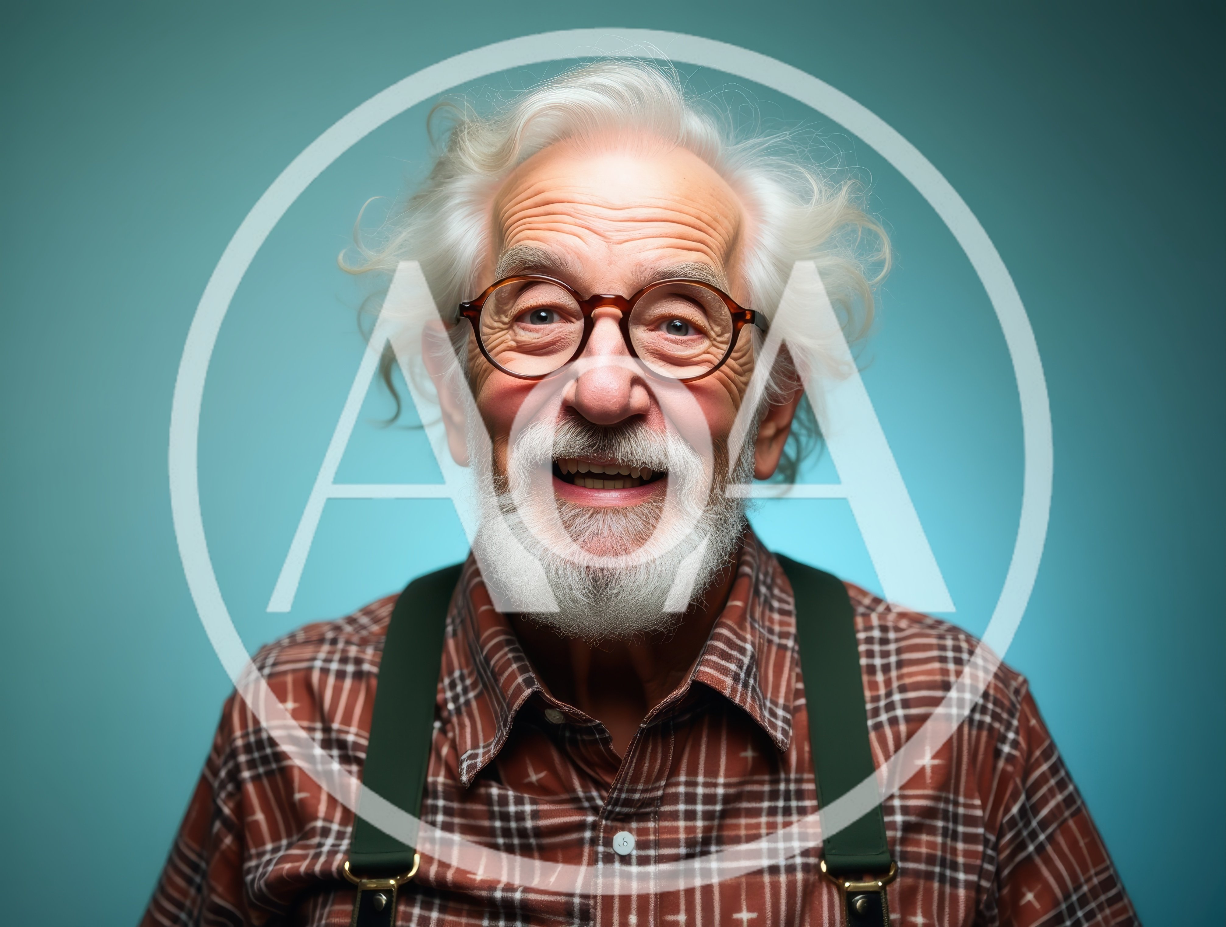 Portrait Of A Cheerful Elderly Man With White Beard